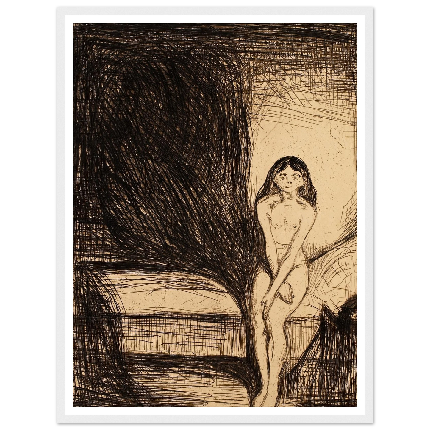 At Night (Puberty) (1986) Art Print | Edvard Munch-Quipham Collections