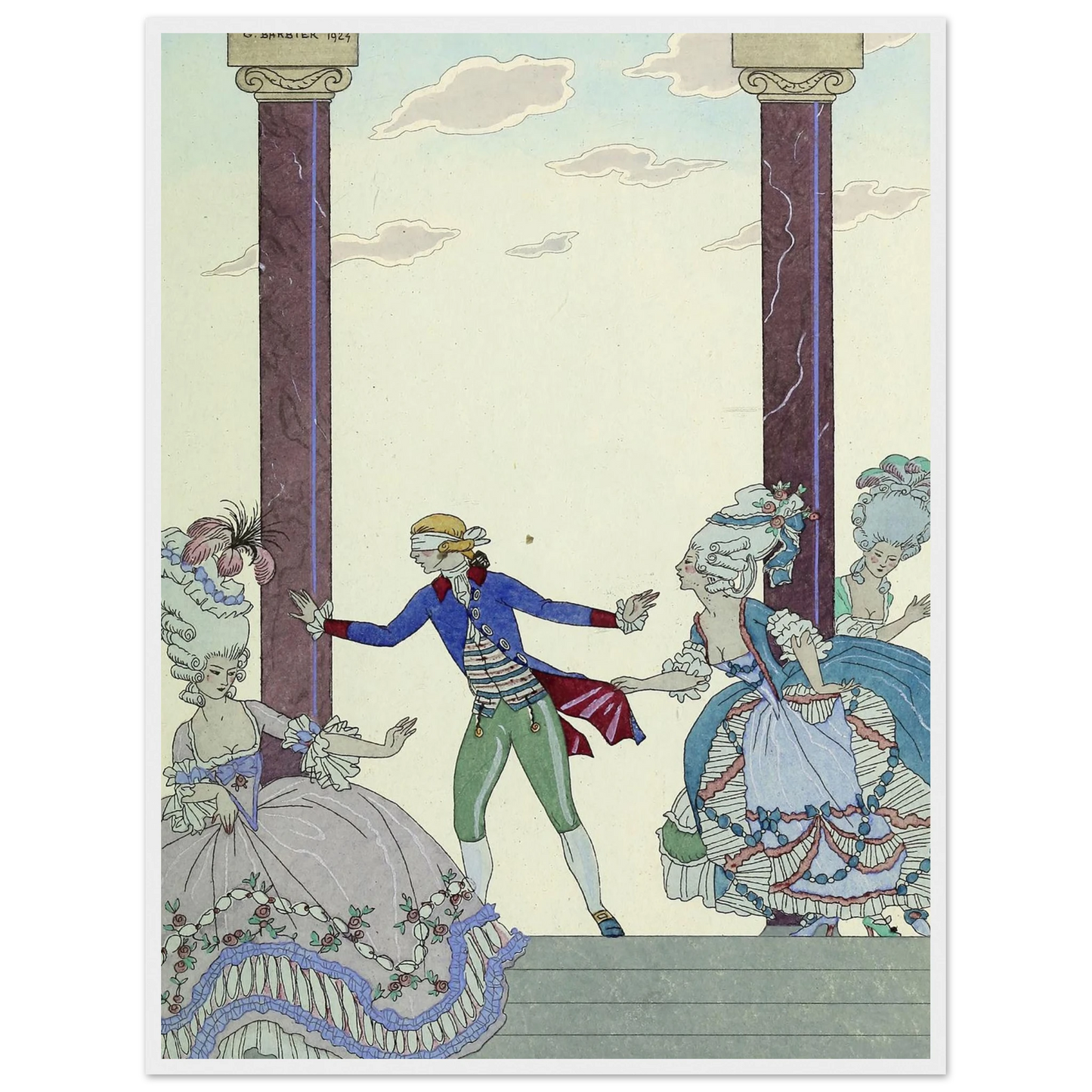 Falbalas et fanfreluches, Colin-Maillard (1925) Art Print | George Barbier-Quipham Collections