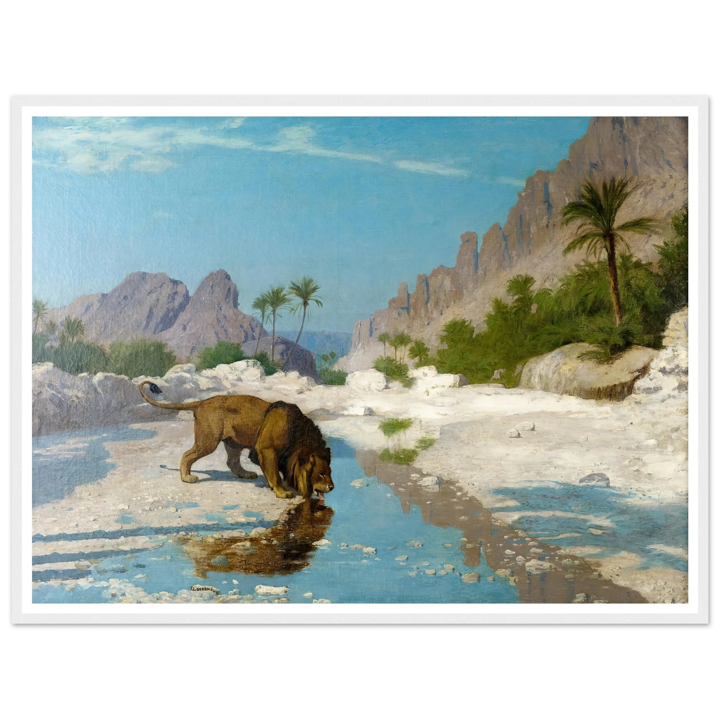 Lion in the Desert (circa 1885) Art Print | Jean Leon Gerome-Quipham Collections