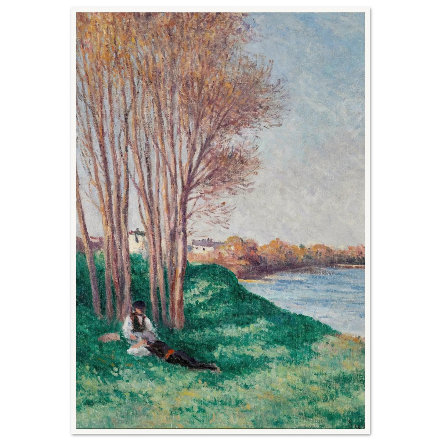 Le Repos sur les Bords de la Loire à Saint-Ay (circa 1910-12) Art Print | Maximilien Luce-Quipham Collections