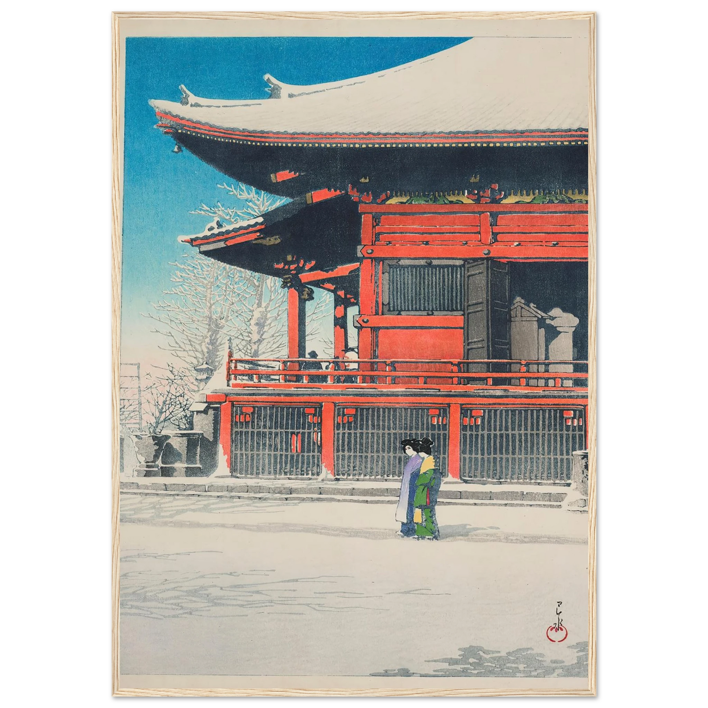 Asakusa kannon no yukibare (Clear weather after snow at Asakusa Kannon Temple) (1926) Art Print | Kawase Hasui-Quipham Collections