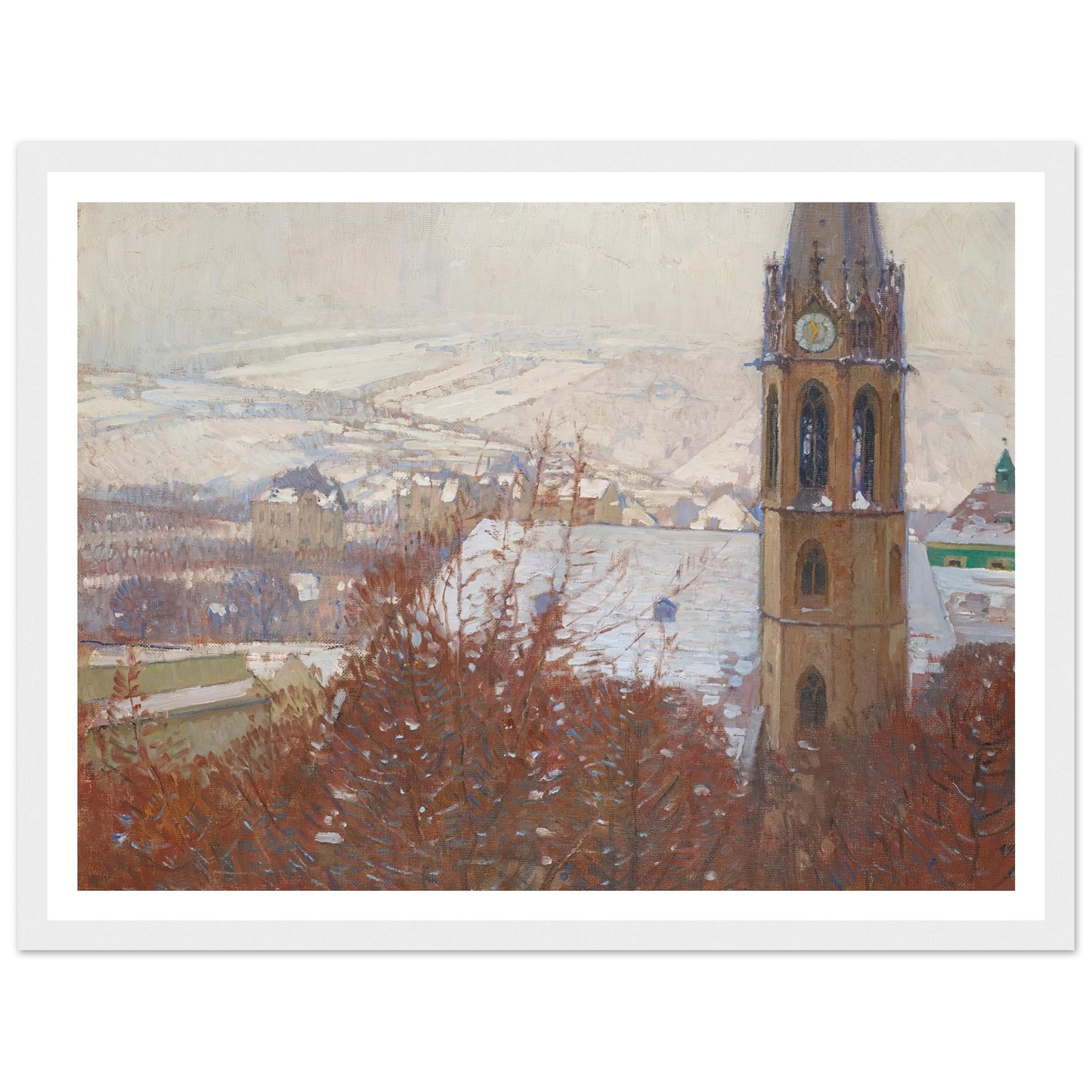 Heiligenstadt im Schnee (1904-1905) Art Print | Carl Moll-Quipham Collections