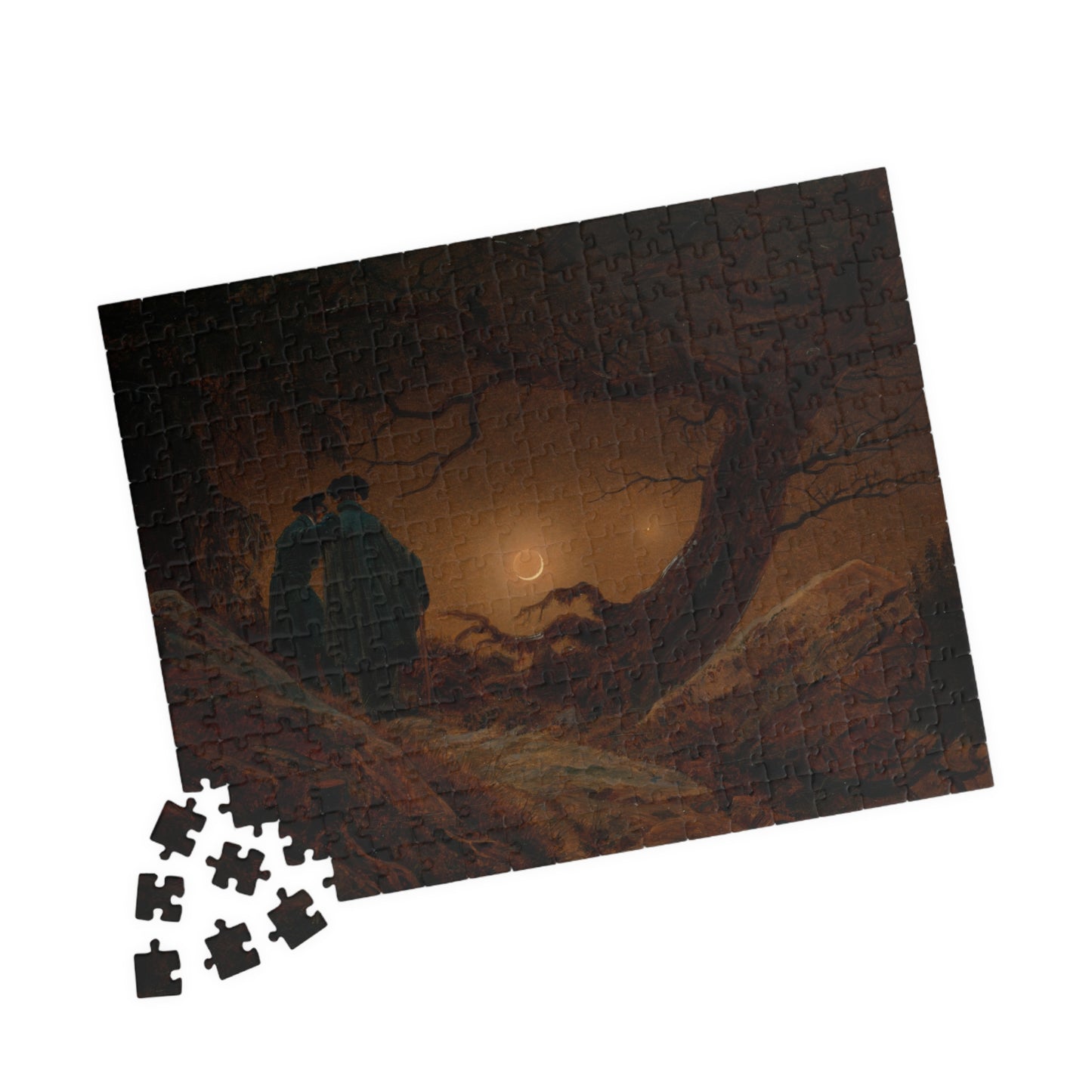 Du Homoj Kontemplante la Lunon Puzzle | Caspar David Friedrich-Quipham Collections