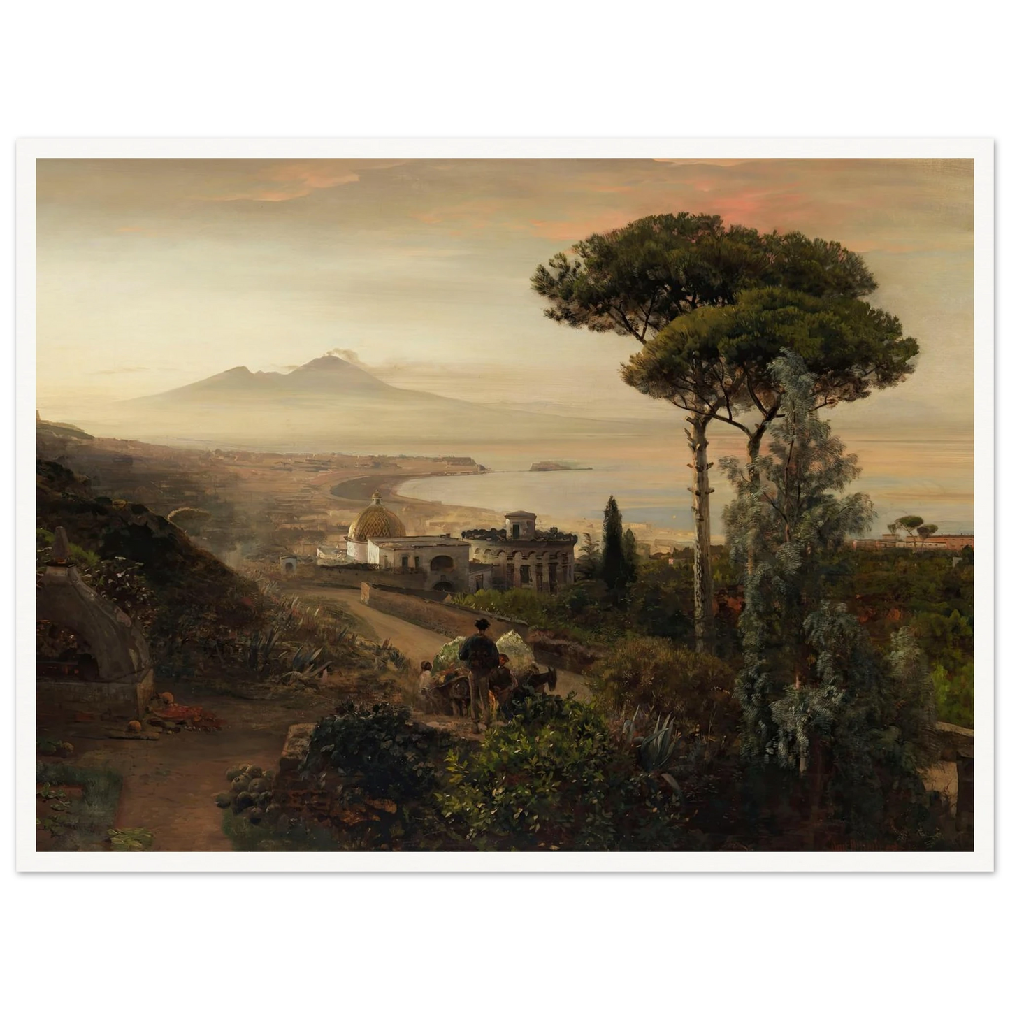 Blick auf den Vesuv (1884) Art Print | Oswald Achenbach-Quipham Collections