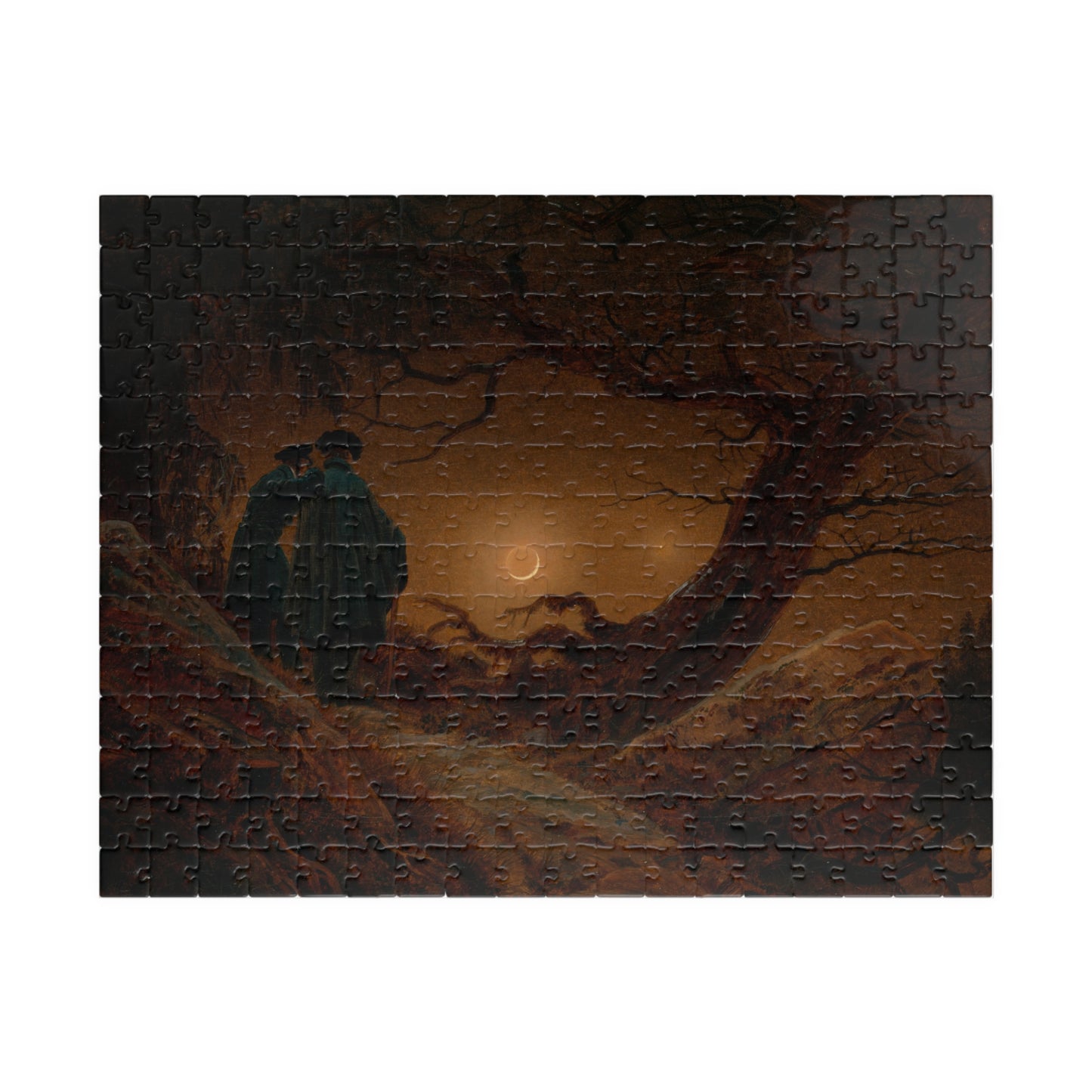 Du Homoj Kontemplante la Lunon Puzzle | Caspar David Friedrich-Quipham Collections