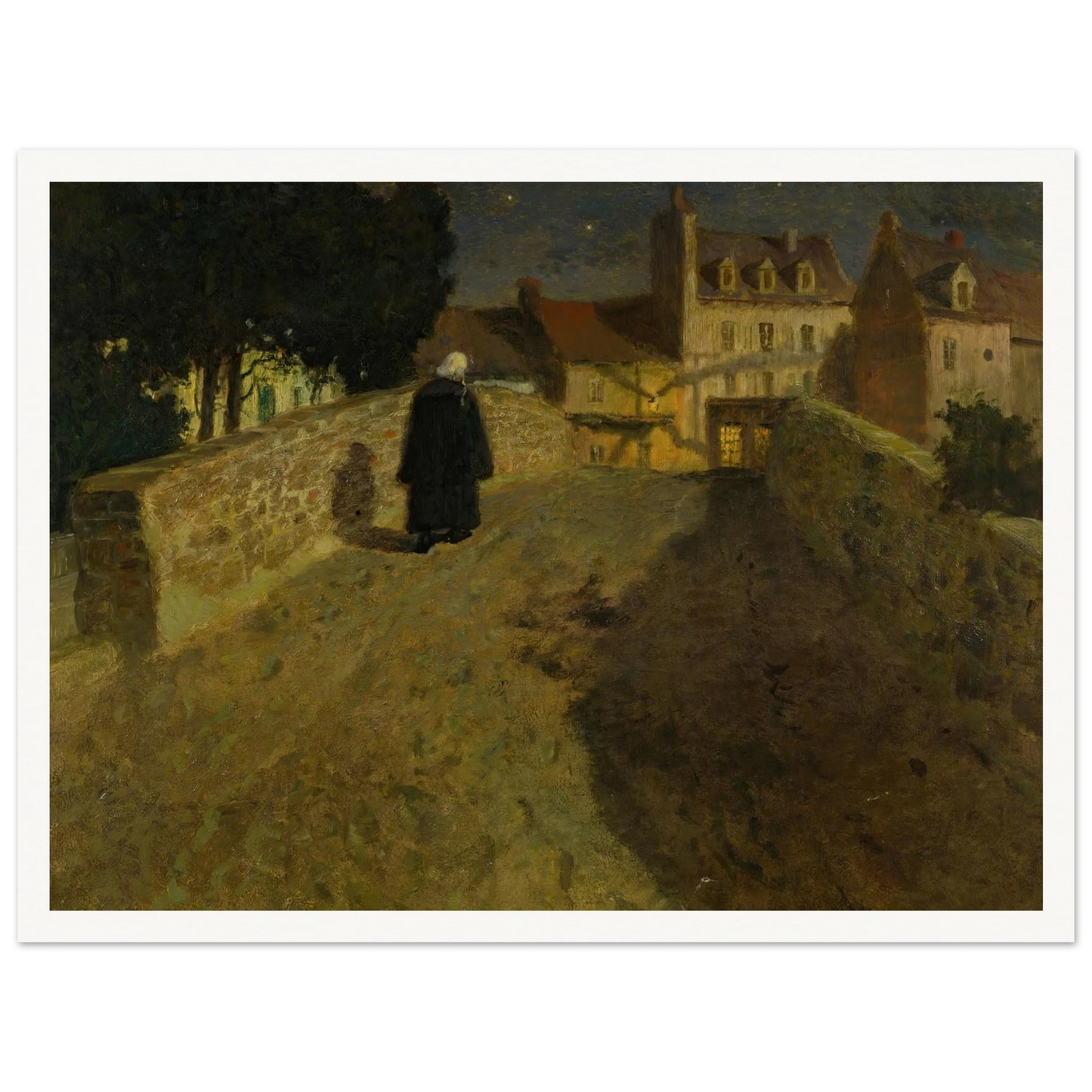 Towards The Pont Lovignon (Pont Fleuri) In Quimperlé Art Print | Frits Thaulow-Quipham Collections