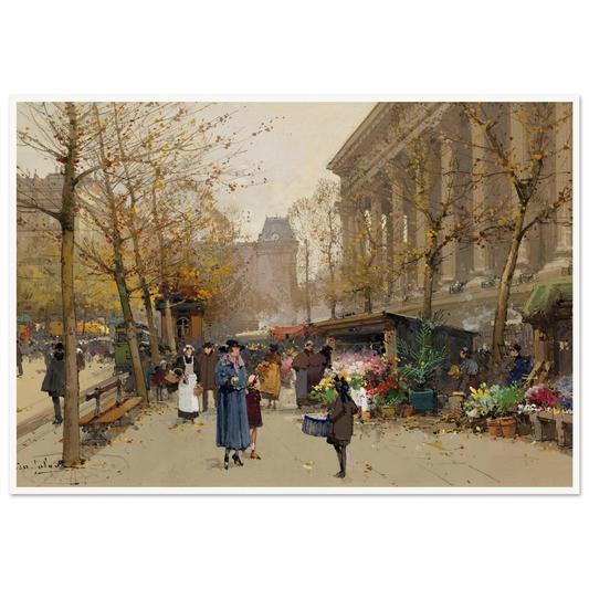 Flower Market, La Madeleine Art Print | Eugene Galien Laloue-Quipham Collections
