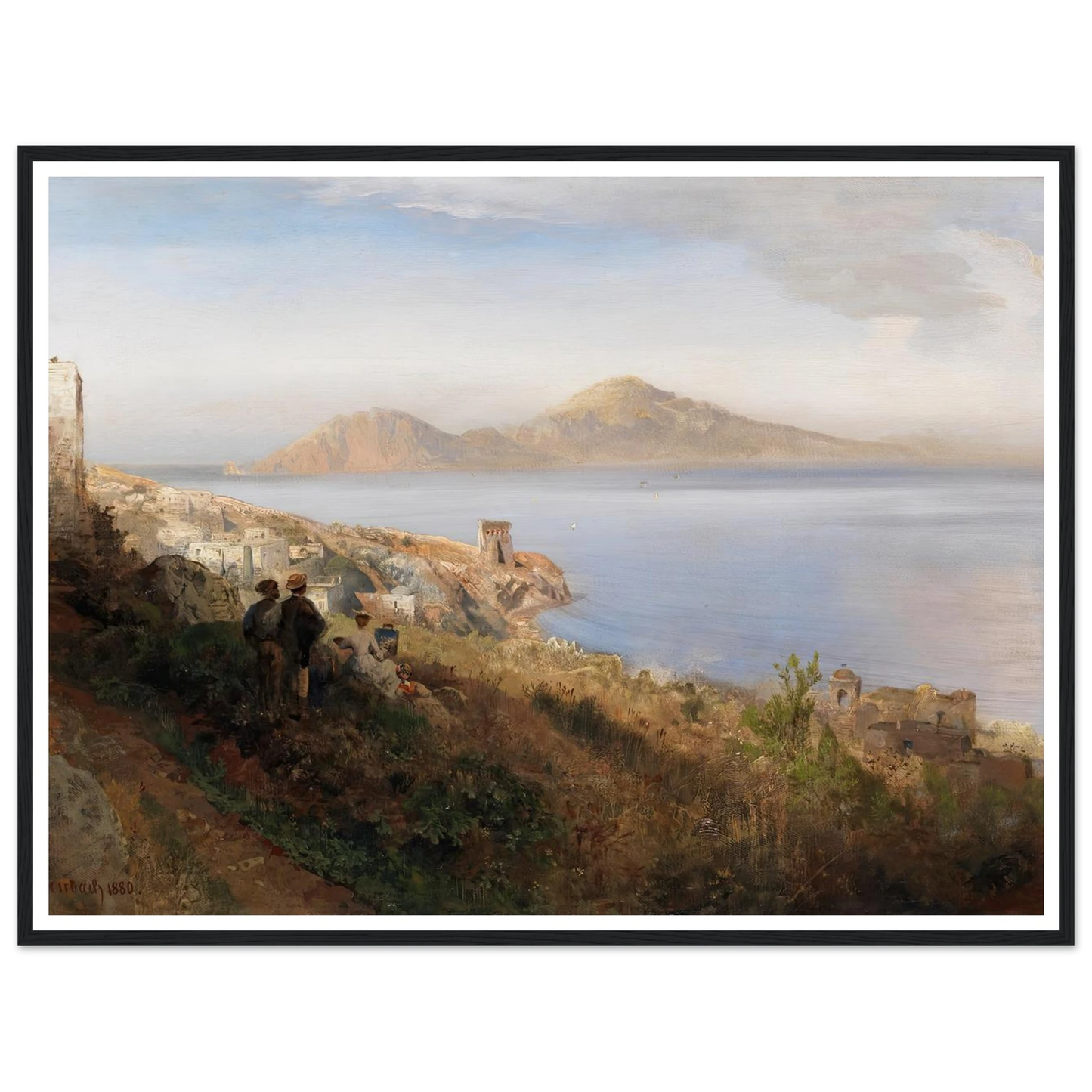 Malerin mit Blick auf Capri (1880) Art Print | Oswald Achenbach-Quipham Collections