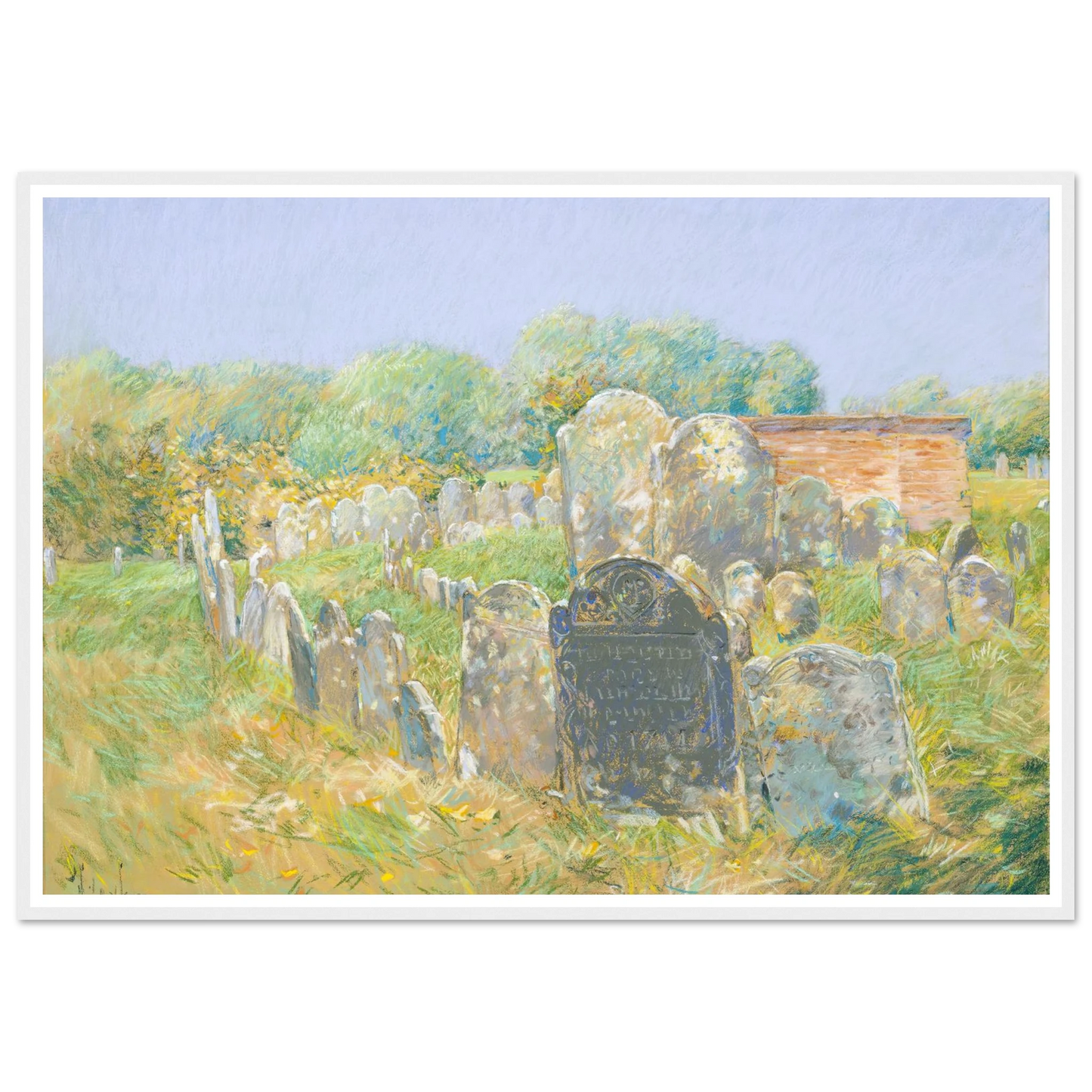 Colonial Graveyard at Lexington (ca. 1891) Art Print | Childe Hassam-Quipham Collections