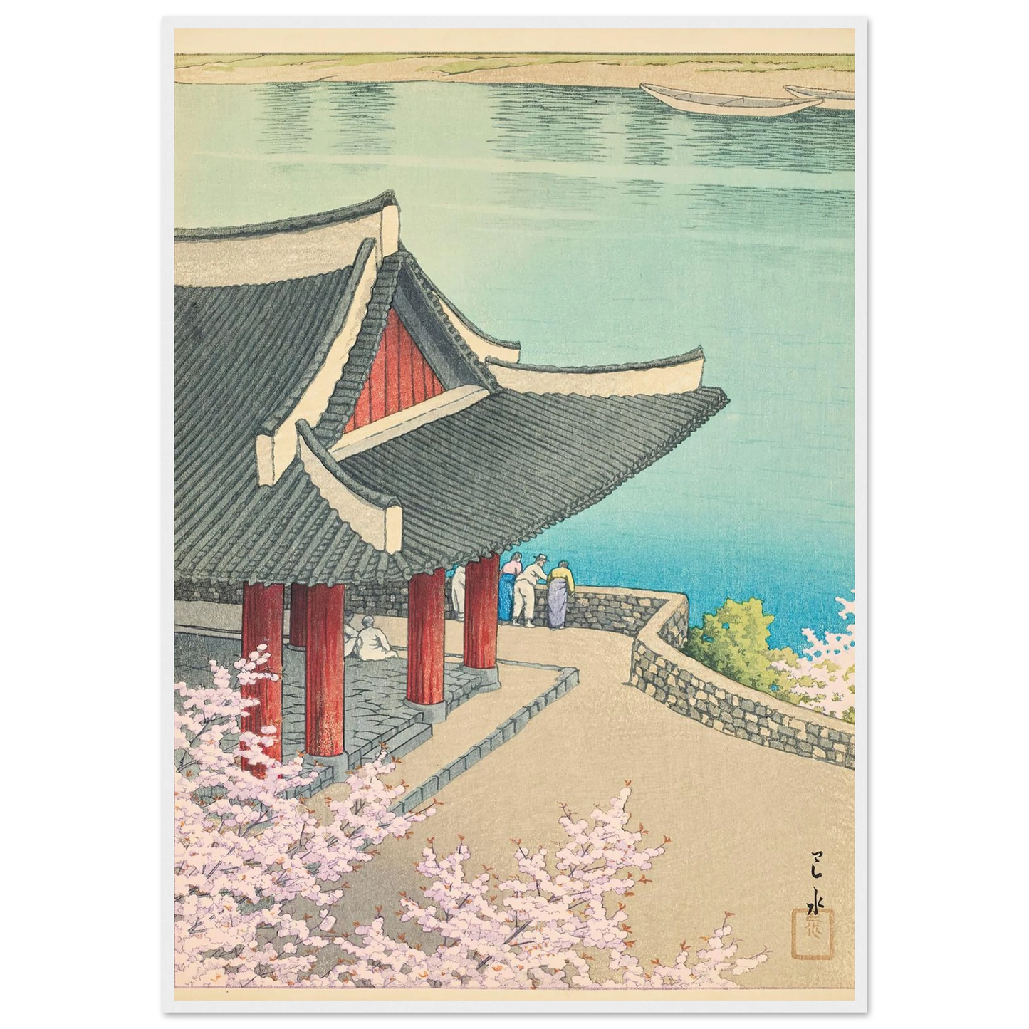 Heijo no haru, Botandai Fusekiro (Spring at Pubyong Pavilion, Modan Viewpoint, Pyongyang) (1939) Art Print | Kawase Hasui-Quipham Collections