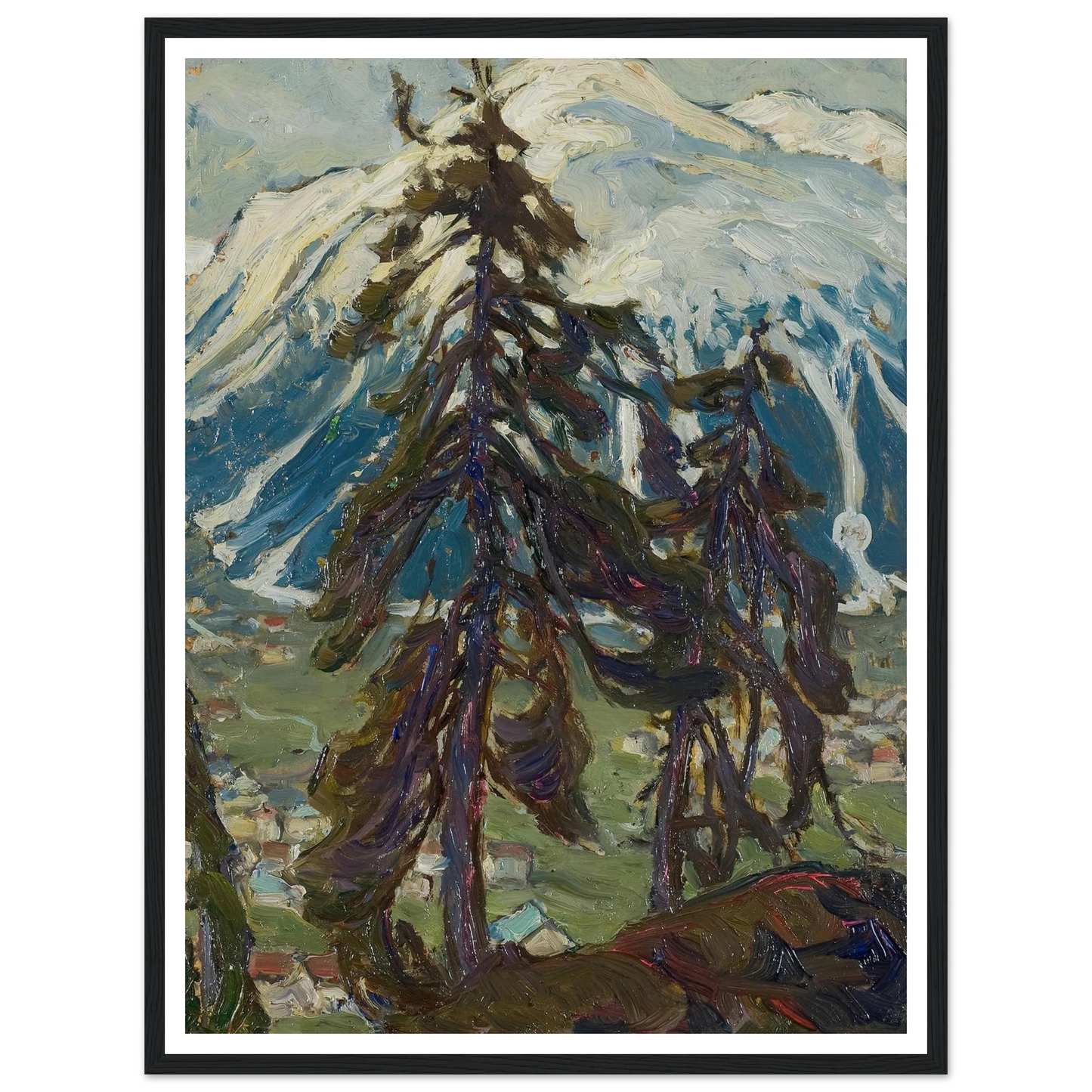 Fir Trees in front of the Mountains. Study from North Norway Art Print | Anna Boberg-Quipham Collections