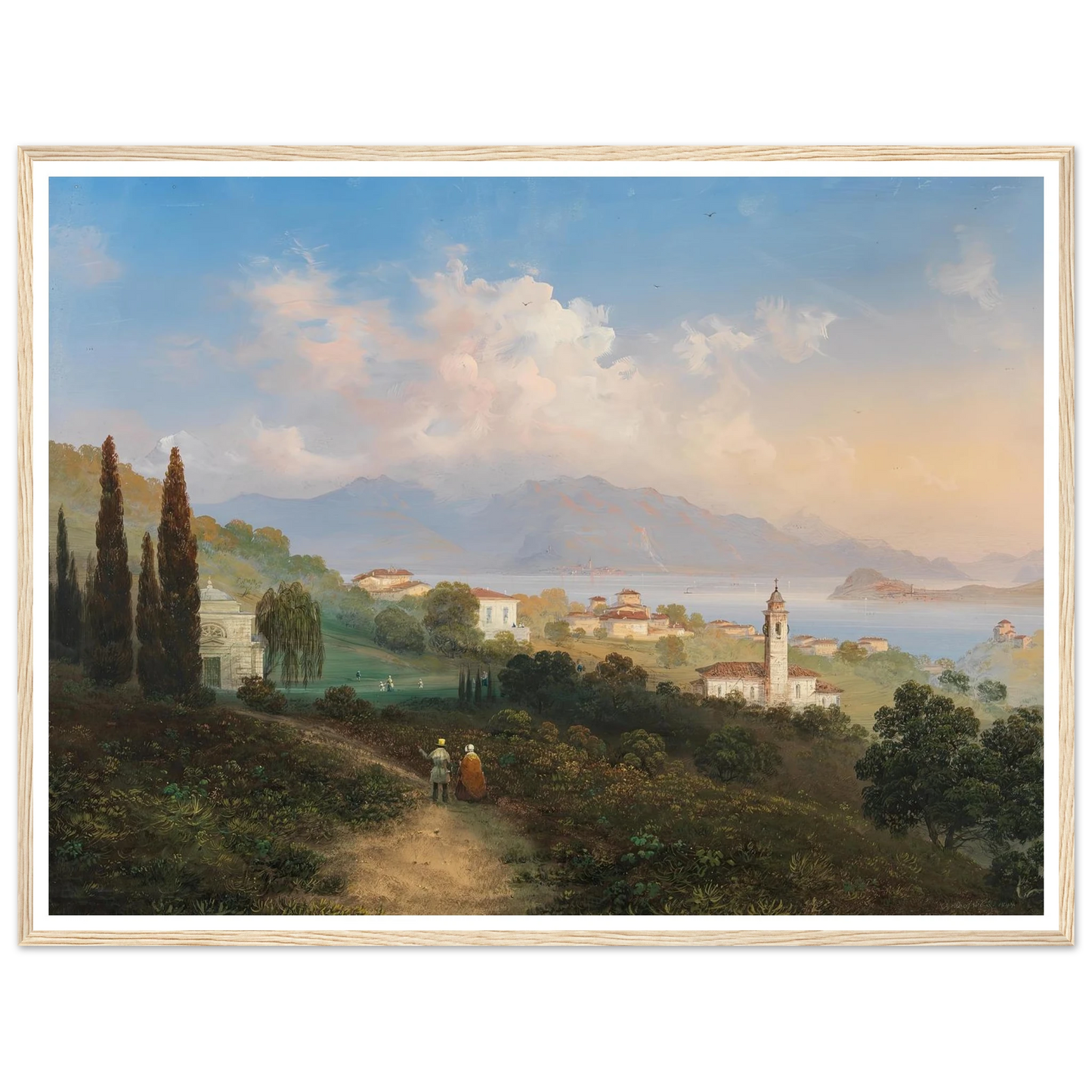 A View of Lake Como and Menaggio, with Punta di Bellagio on the Right (1847) Art Print | Carlo Bossoli-Quipham Collections