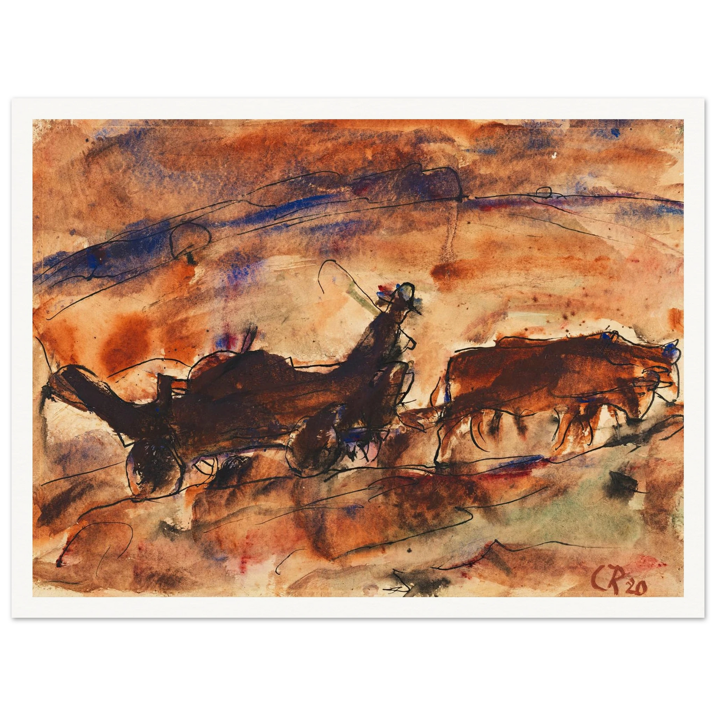 Ochsenfuhrwerk (1920) Art Print | Christian Rohlfs-Quipham Collections