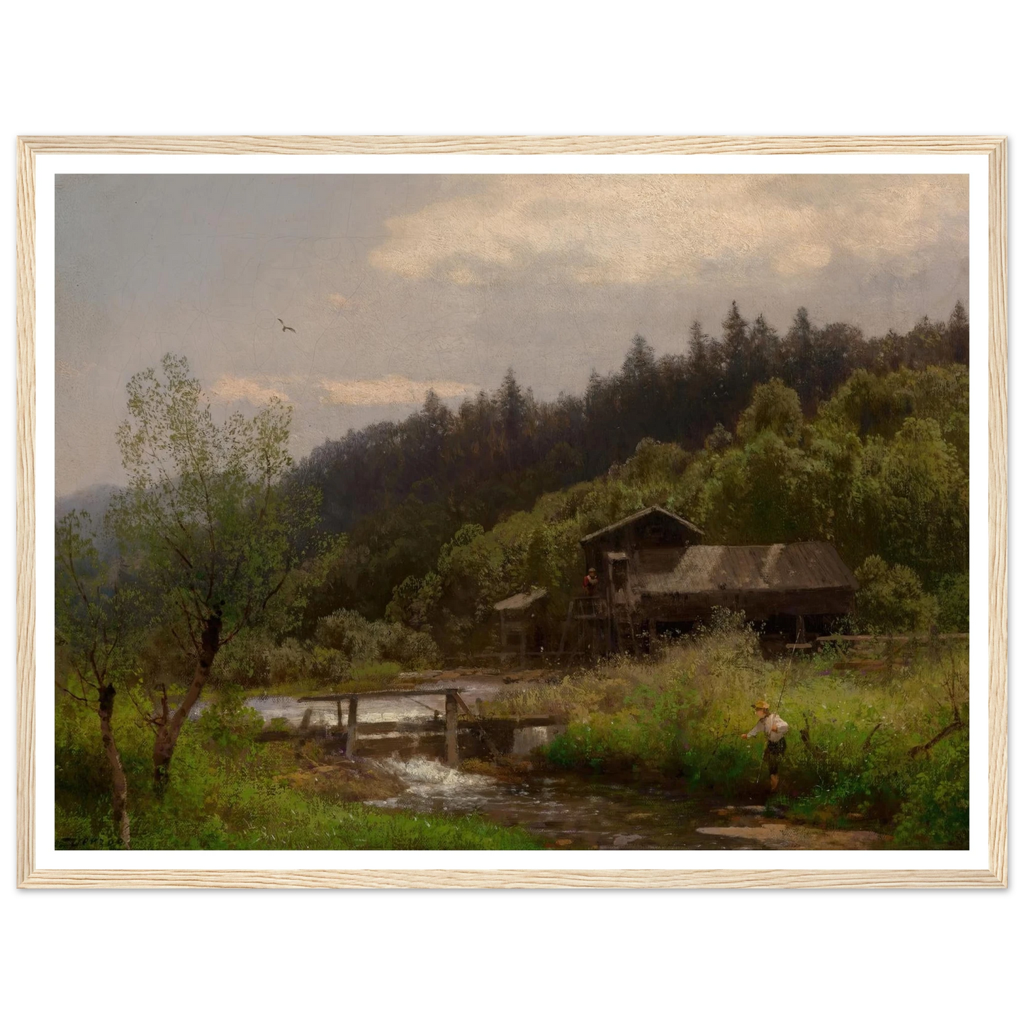 Farm House by the Creek Art Print | Hermann Ottomar Herzog-Quipham Collections