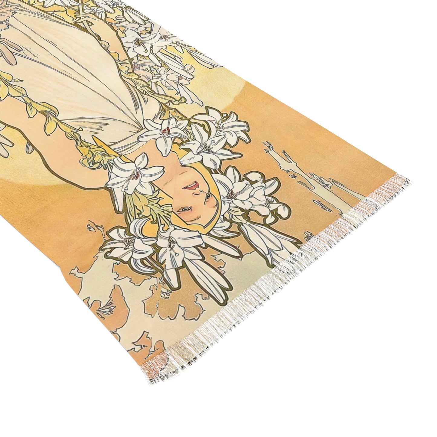 The Lily | Alphonse Mucha Scarf – Art Nouveau Scarf-Quipham Collections