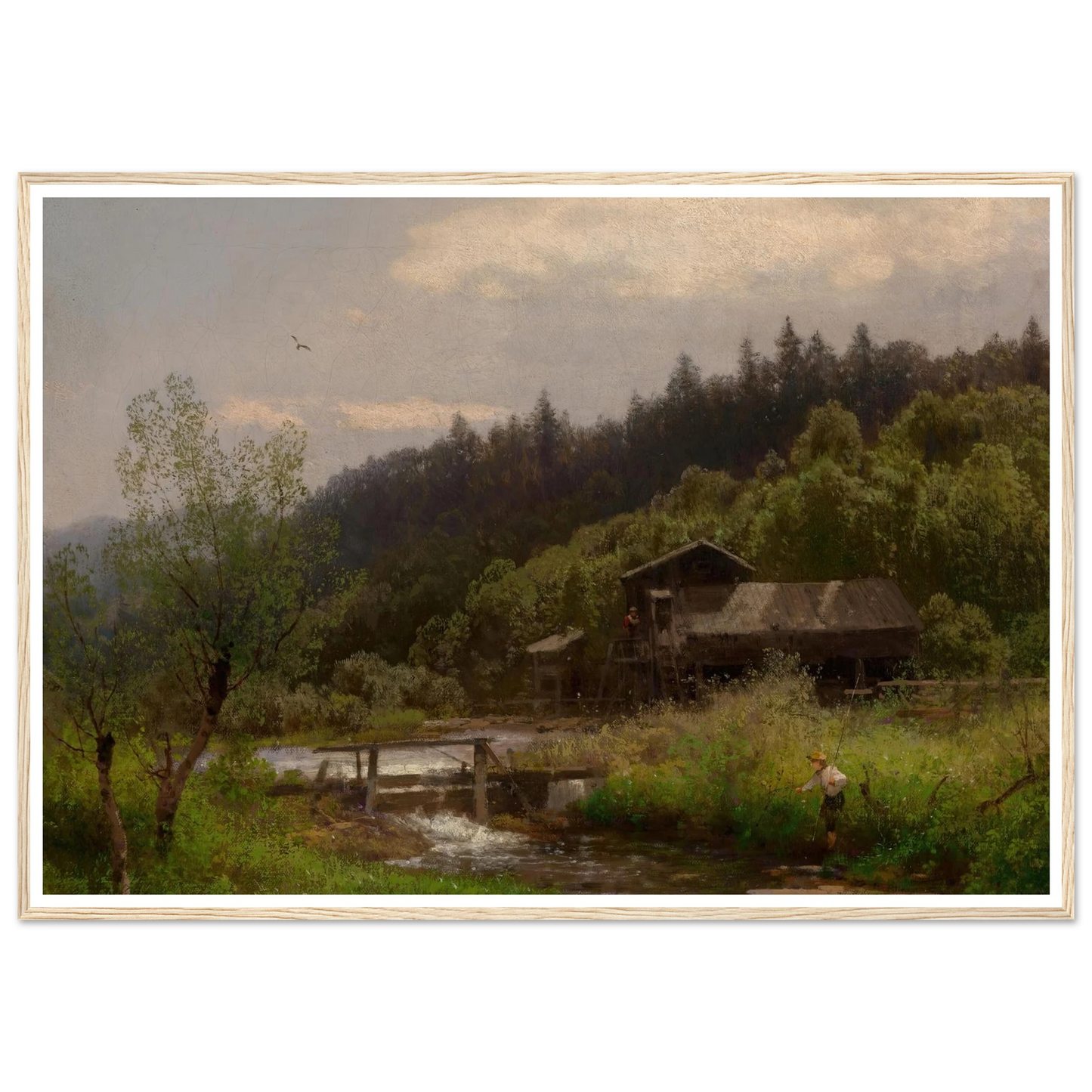 Farm House by the Creek Art Print | Hermann Ottomar Herzog-Quipham Collections