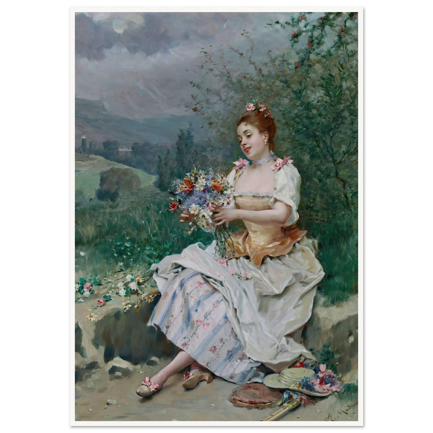 El bouquet de flores Art Print | Raimundo de Madrazo y Garreta-Quipham Collections
