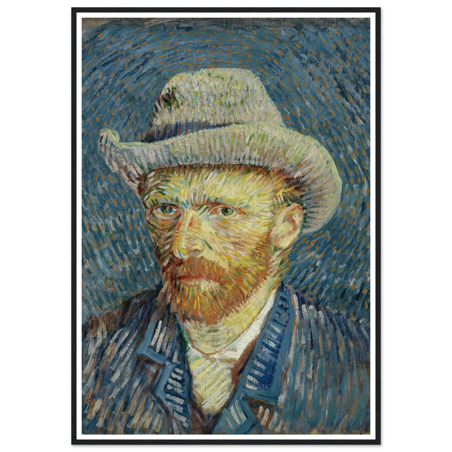 Self-portrait with grey felt hat (1887) Art Print | Vincent van Gogh-Quipham Collections
