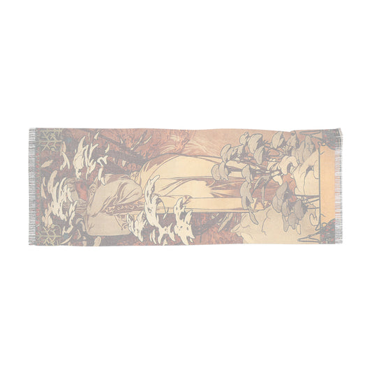 Winter | Alphonse Mucha Scarf – Art Nouveau Scarf-Quipham Collections