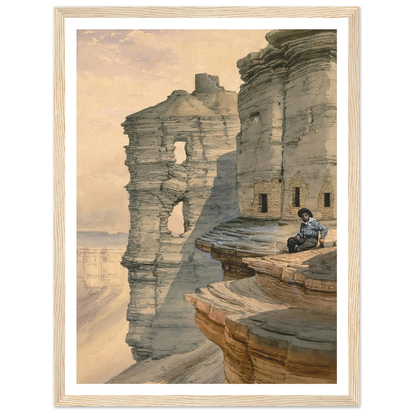 Cliff Houses On The Rio Mancos, Colorado (1878) Art Print | William Henry Holmes-Quipham Collections
