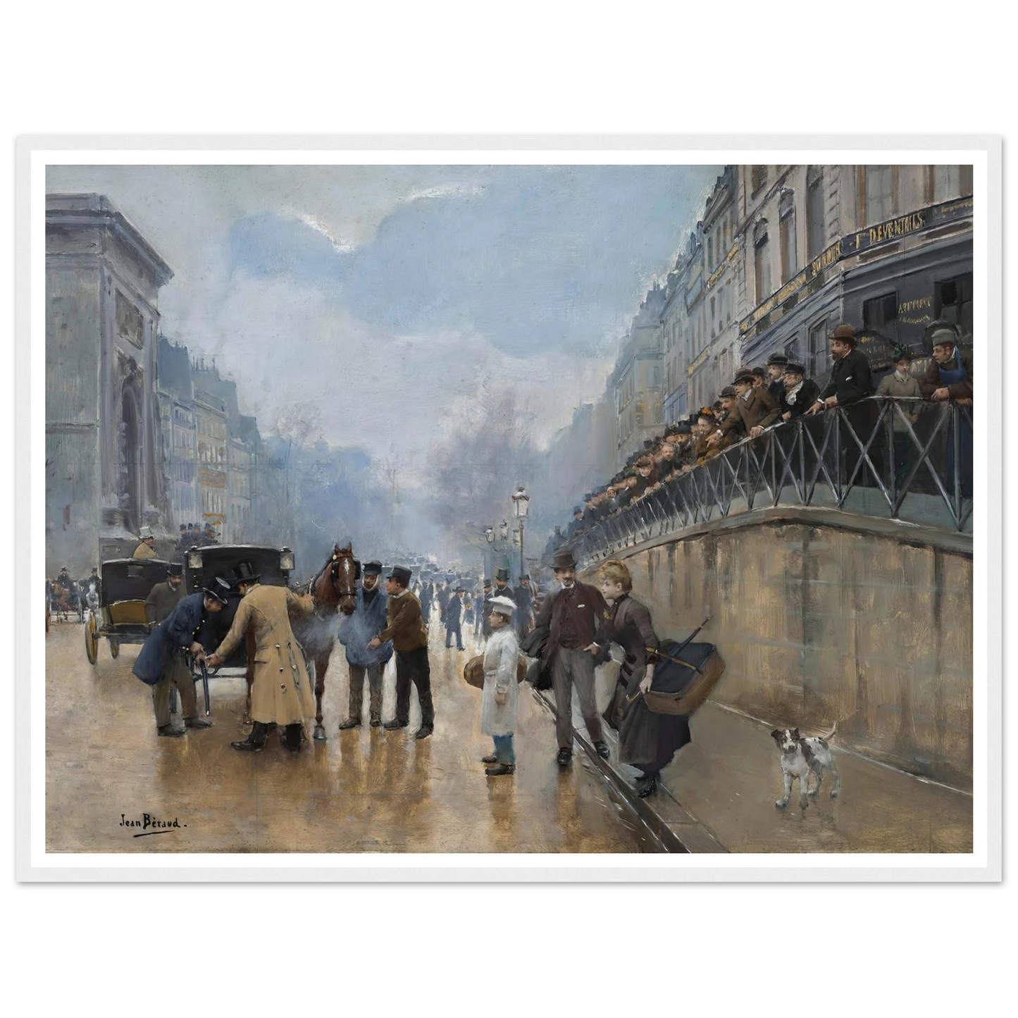 L’accident; Porte Saint-Denis Art Print | Jean Beraud-Quipham Collections