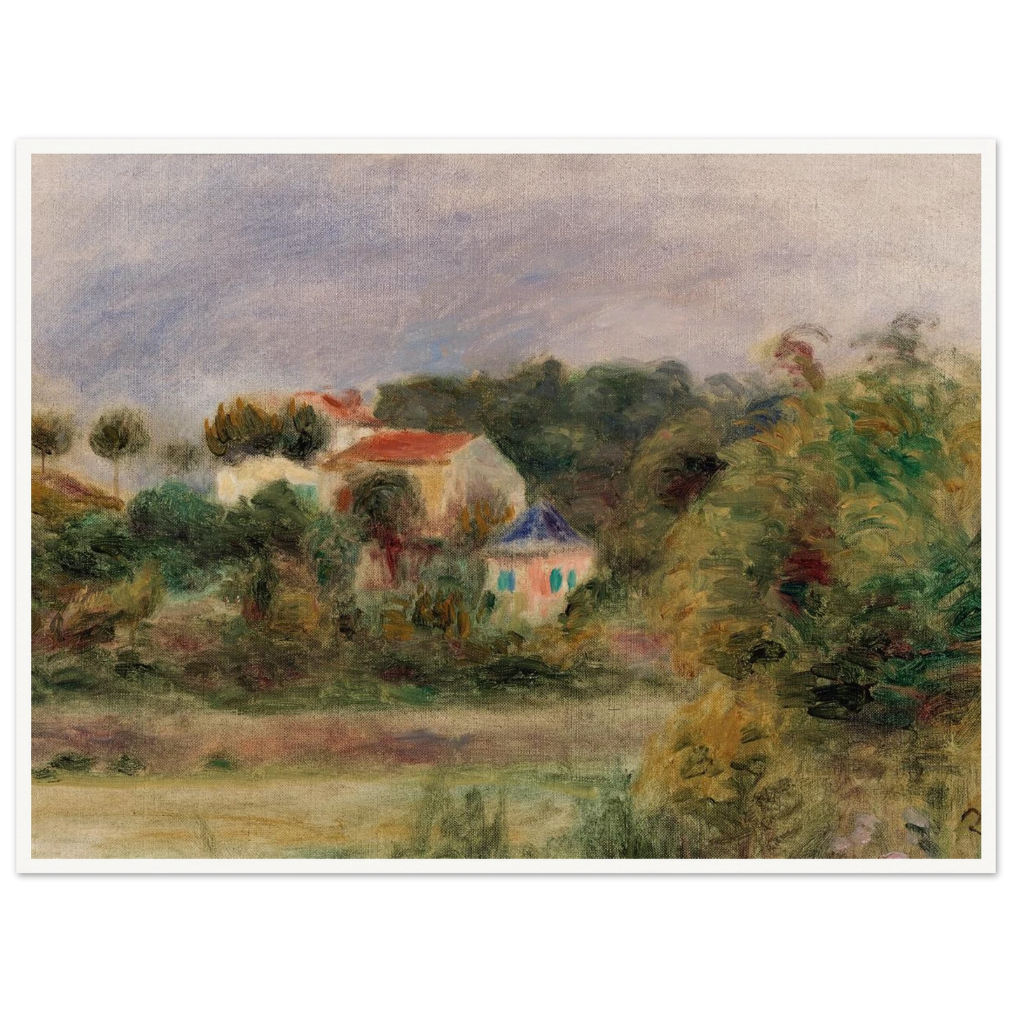 Houses in a Park (Maisons dans un parc) (c. 1911) Art Print | Pierre Auguste Renoir-Quipham Collections
