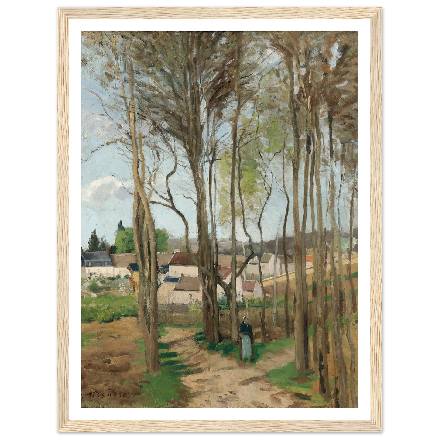 Le village à travers les arbres (circa 1869) Art Print | Camille Pissarro-Quipham Collections