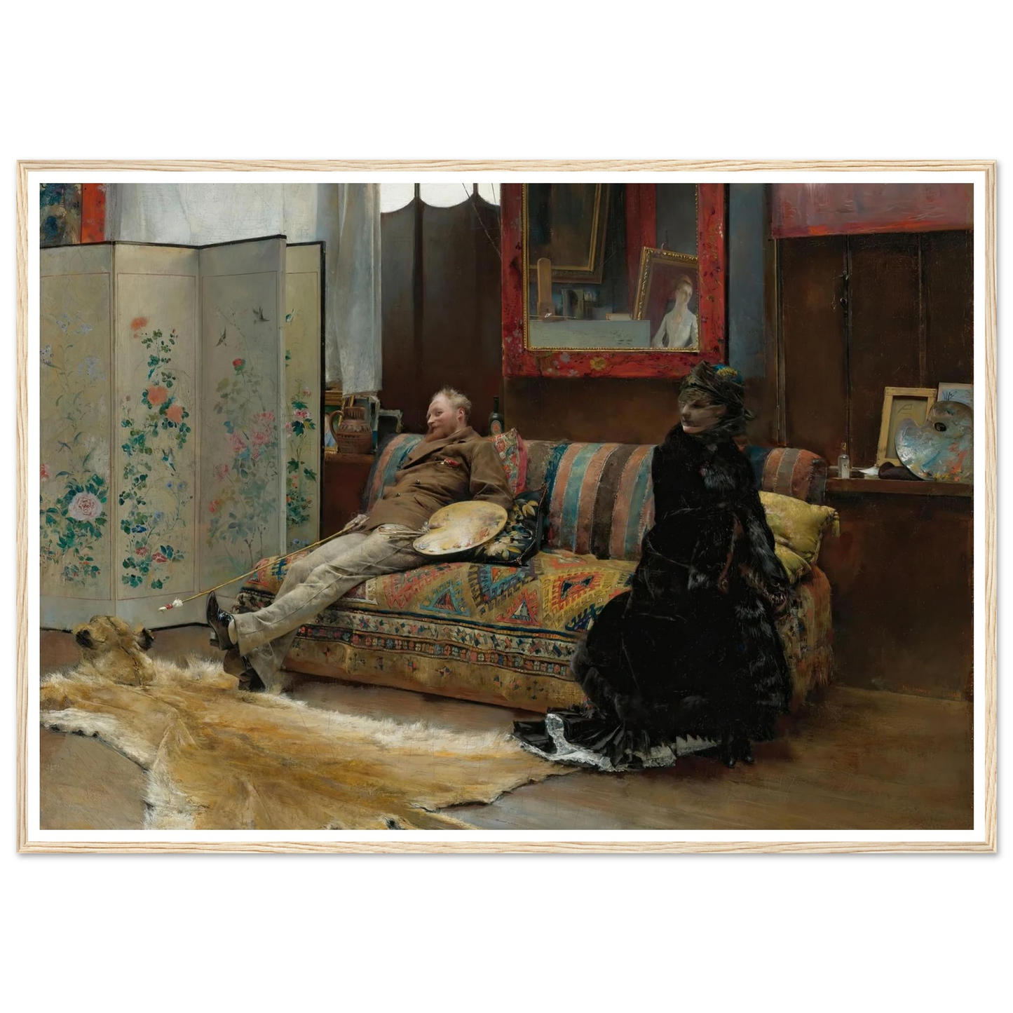 Bouderie (Gustave Courtois In His Studio) (1880) Art Print | Pascal Adolphe Jean Dagnan Bouveret-Quipham Collections