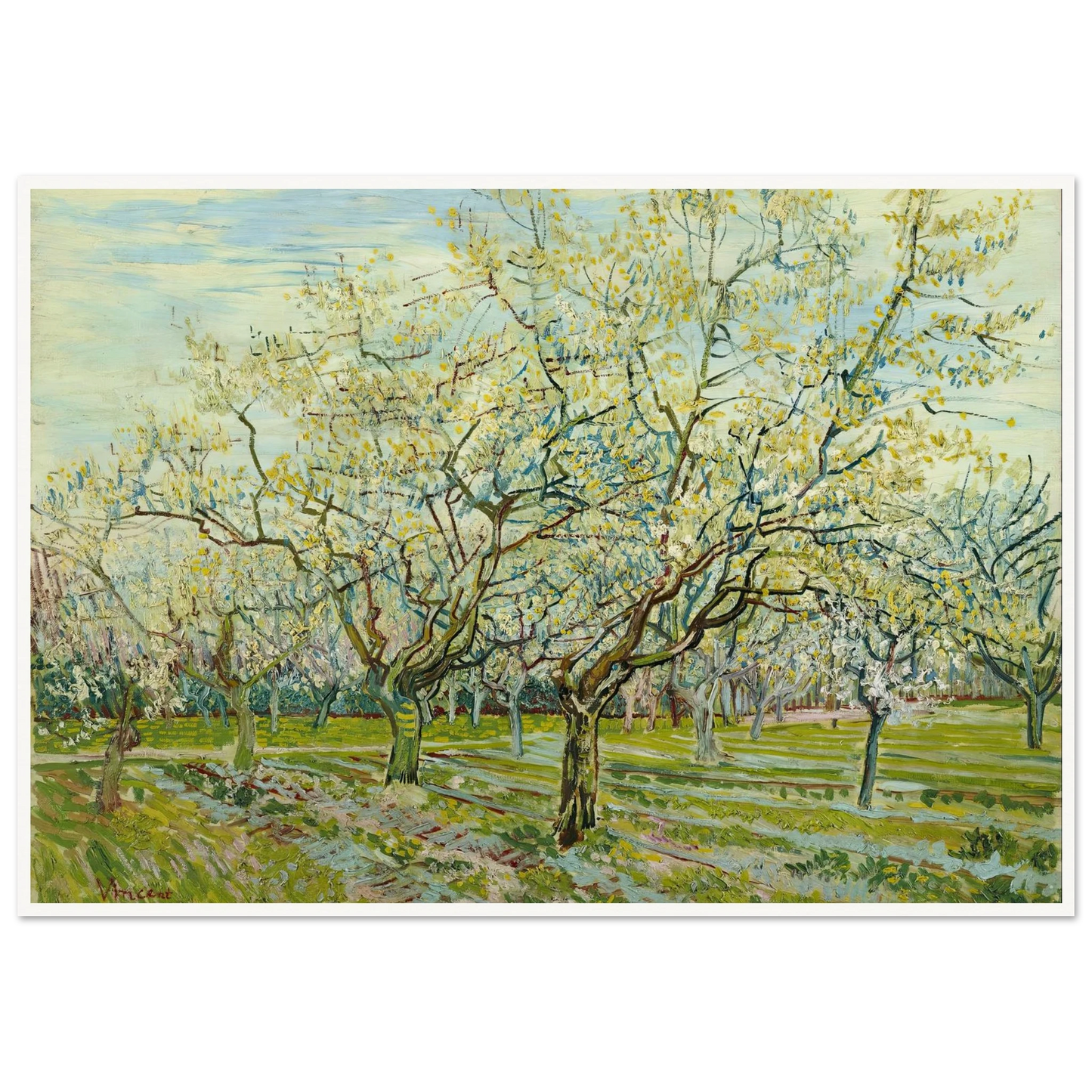 The white orchard (1888) Art Print | Vincent van Gogh-Quipham Collections
