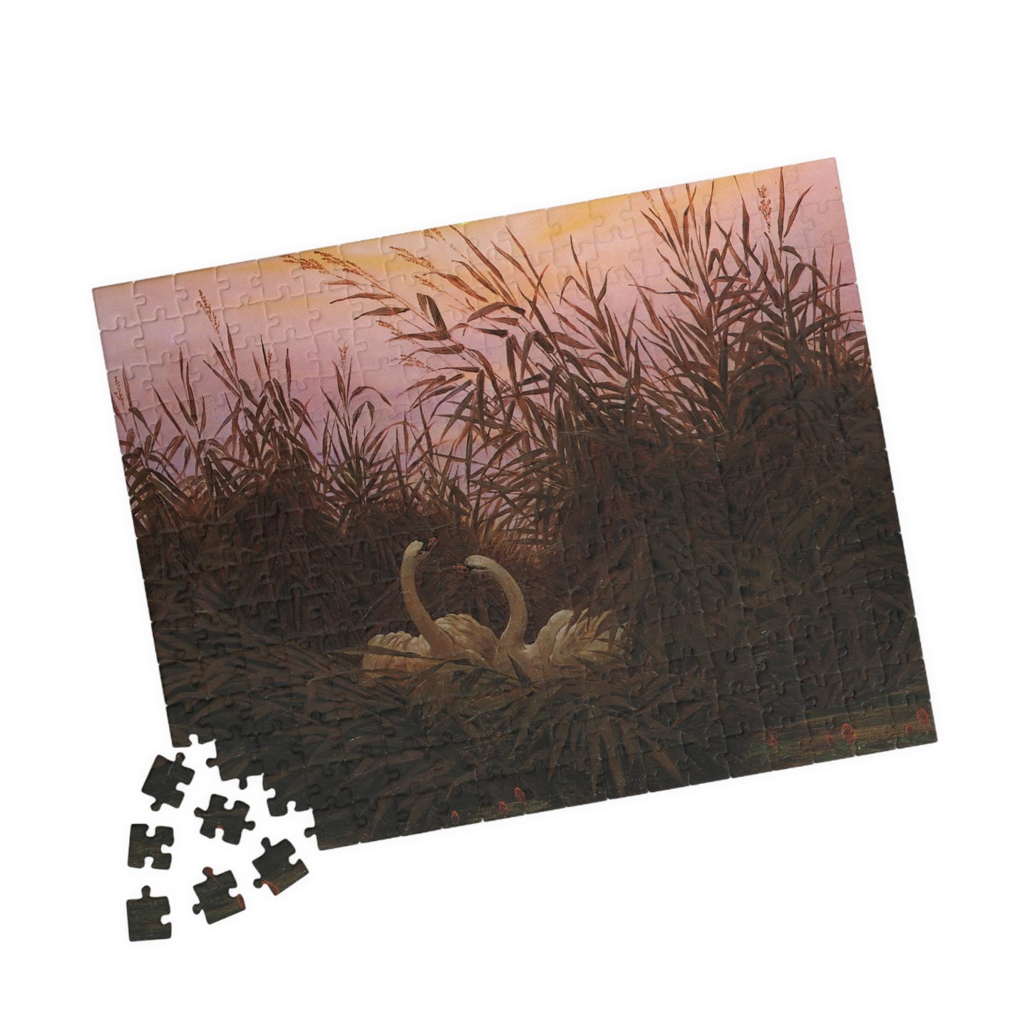 Schwane im Schilf beim ersten Morgenrot Puzzle | Caspar David Friedrich-Quipham Collections