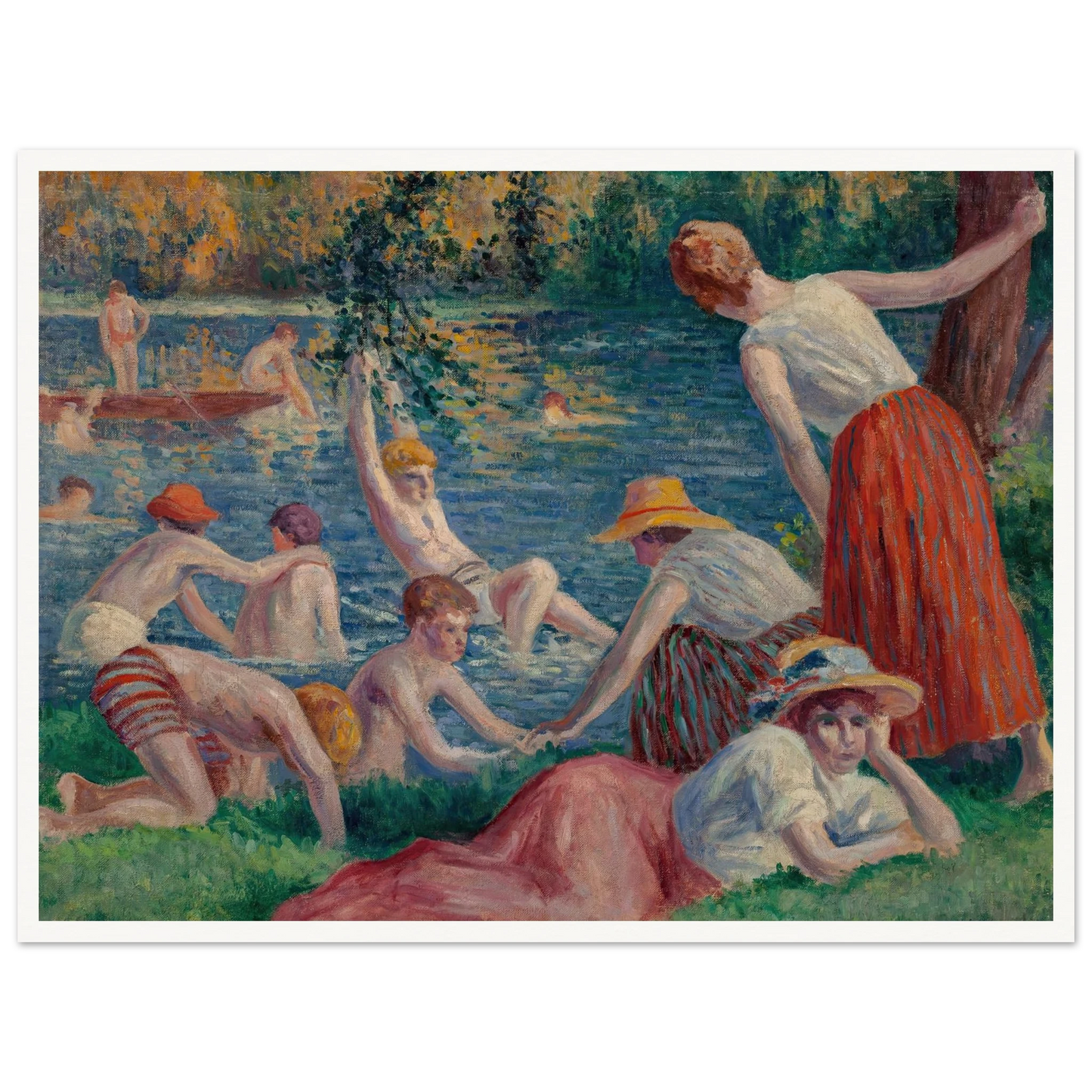 Baignade dans la Cure (1909) Art Print | Maximilien Luce-Quipham Collections