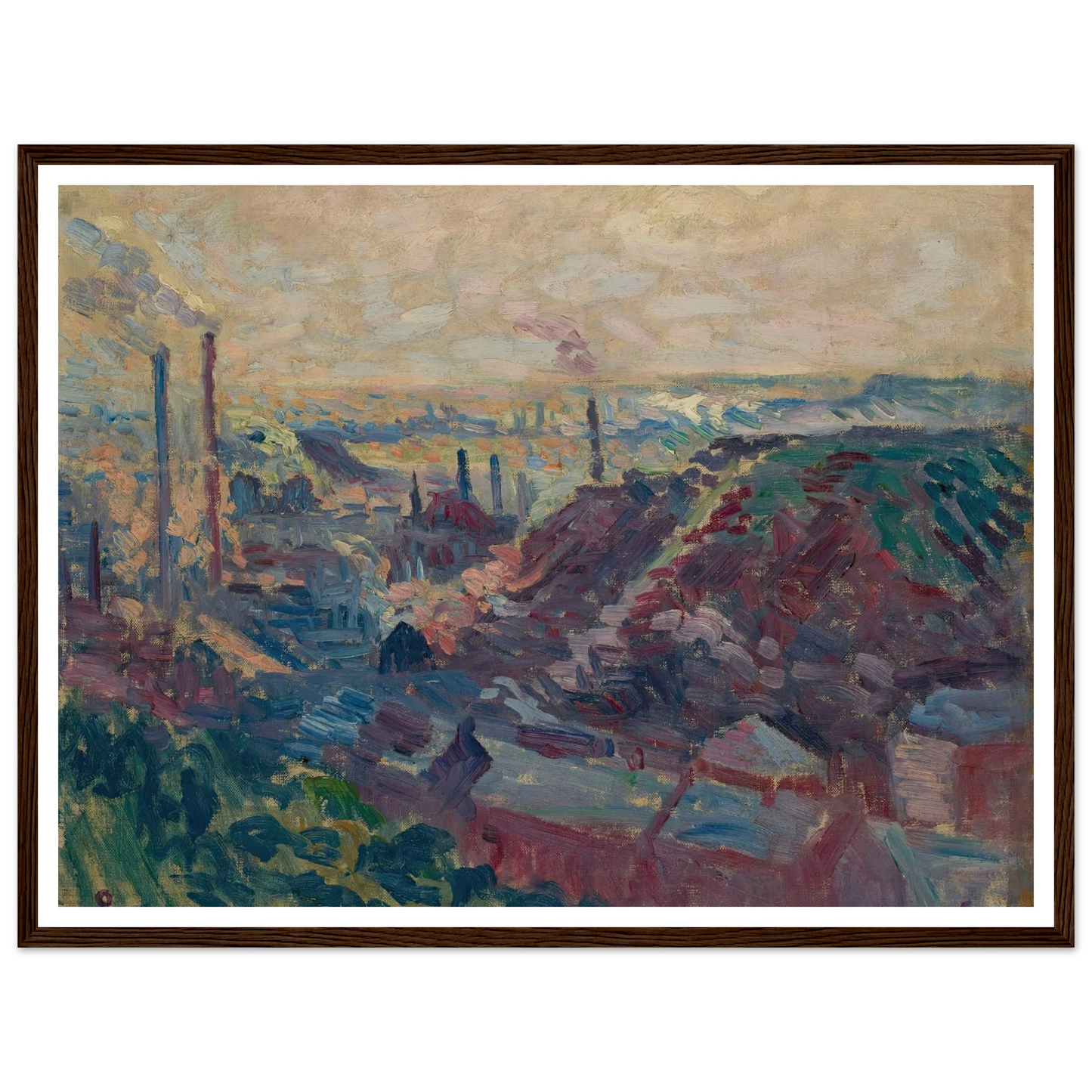 La Vallée Industrielle de la Sambre (1898-99) Art Print | Maximilien Luce-Quipham Collections
