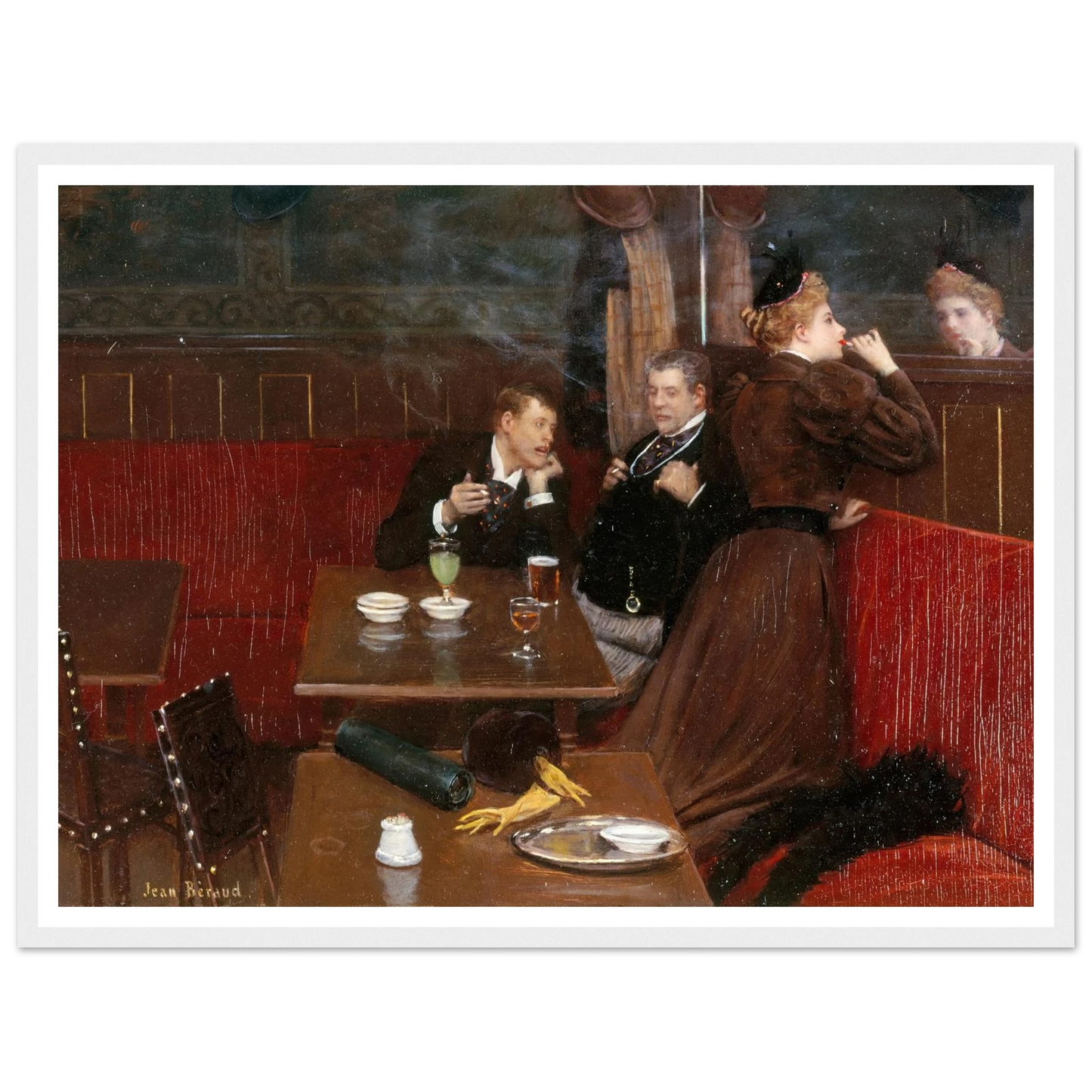 Trois personnages dans un café (1890) Art Print | Jean Beraud-Quipham Collections