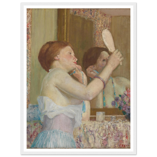 Woman with a Mirror (Femme qui se mire) (1911) Art Print | Frederick Carl Frieseke-Quipham Collections