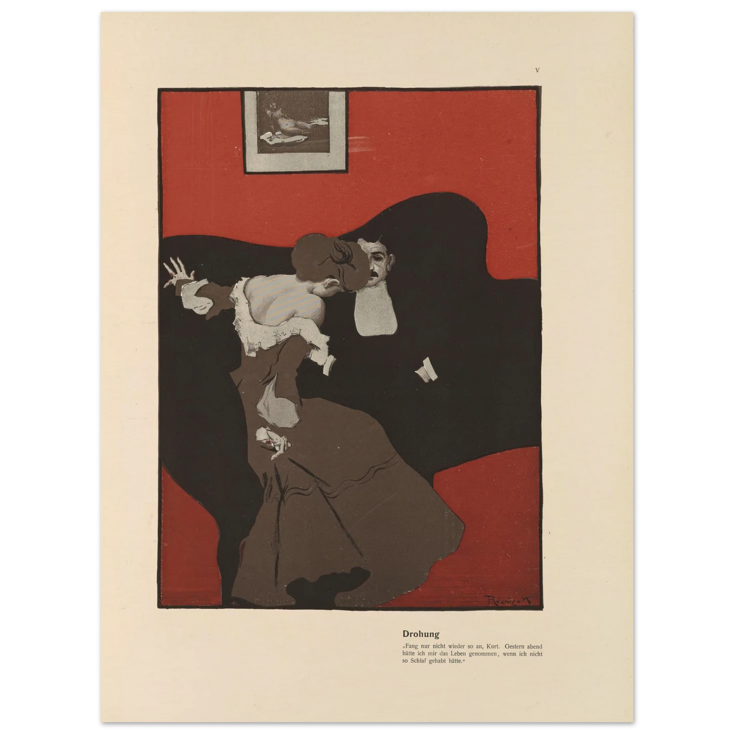 Drohung (1908) Art Print | Ferdinand Freiherr von Reznicek-Quipham Collections