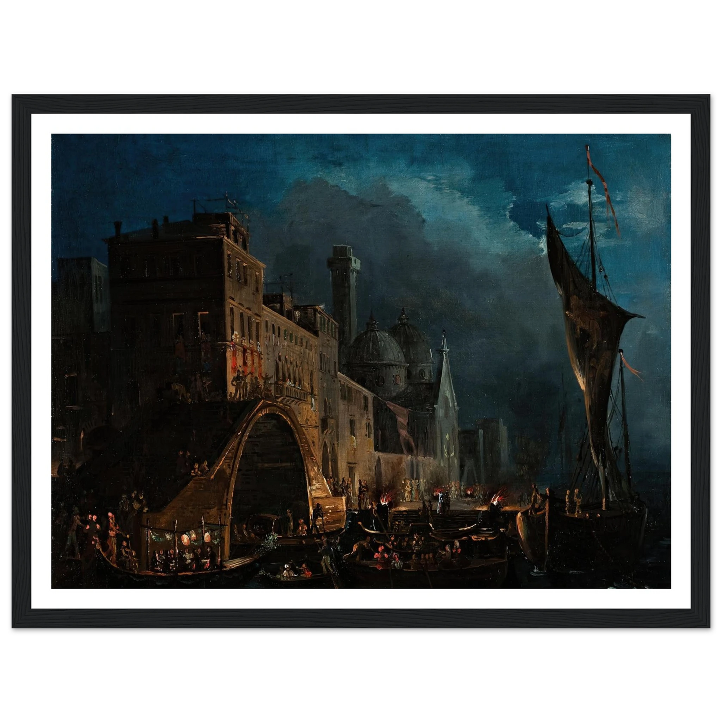 A Venetian Gala Night (1824-1838) Art Print | Ippolito Caffi-Quipham Collections