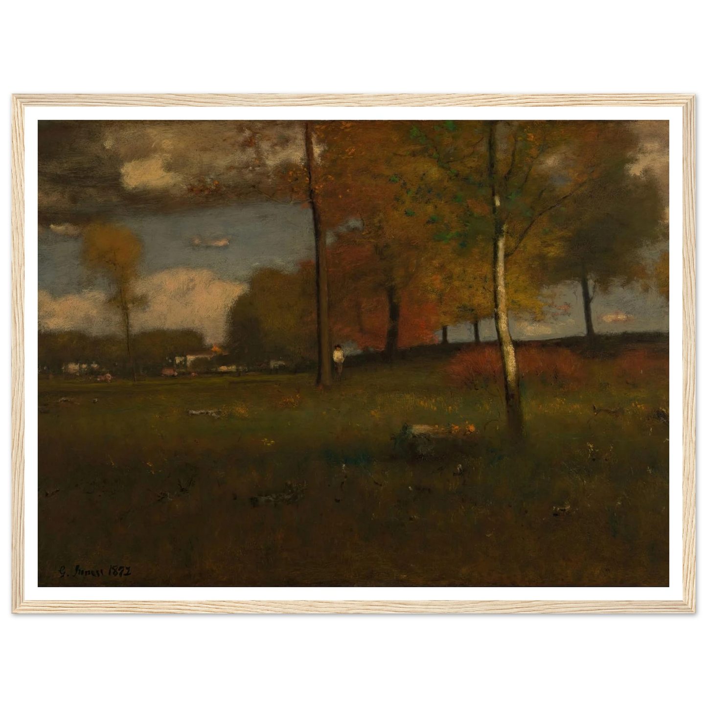 Near the Village, October (1892) Art Print | George Inness-Quipham Collections