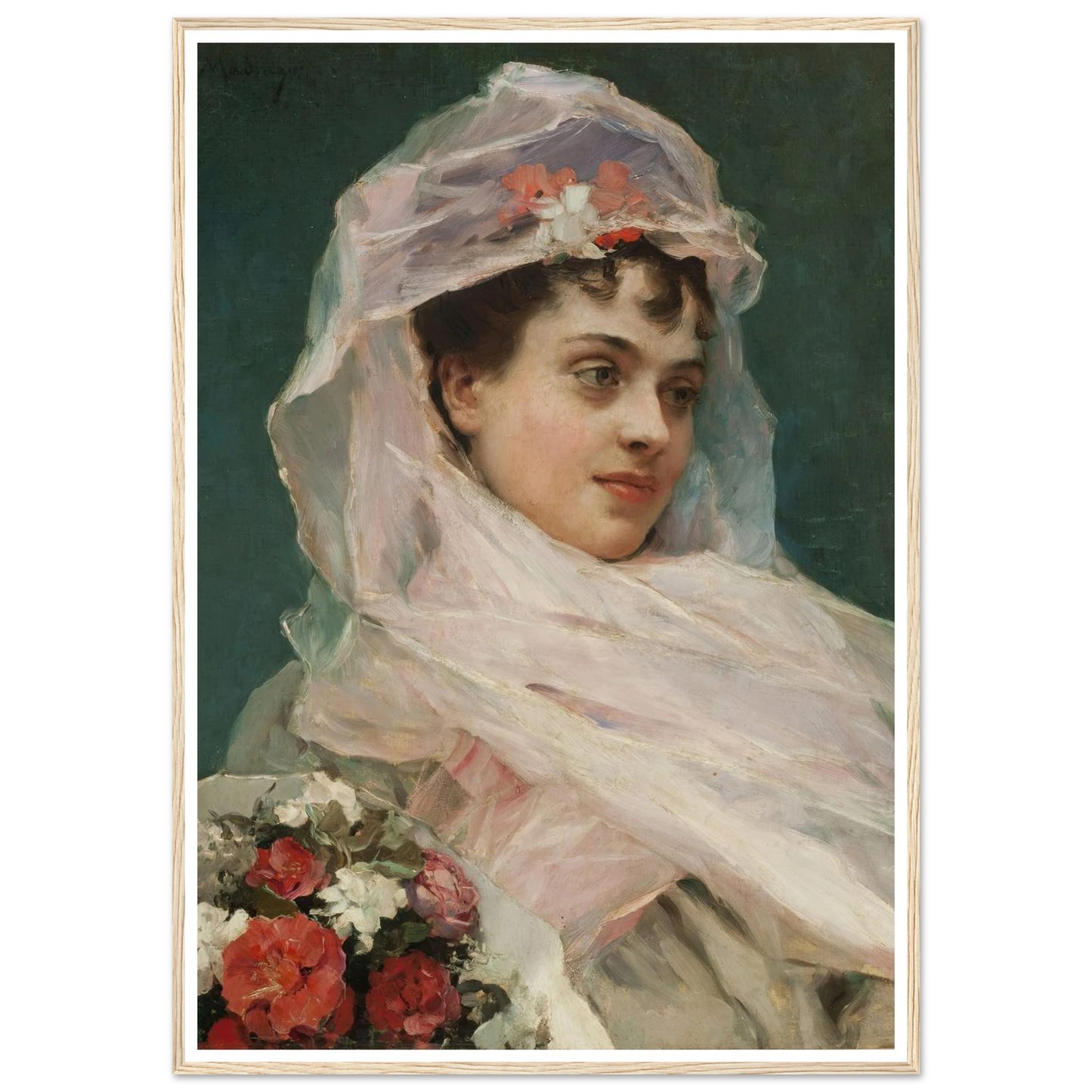 Aline Masson con tocado de gasa. (1880) Art Print | Raimundo de Madrazo y Garreta-Quipham Collections