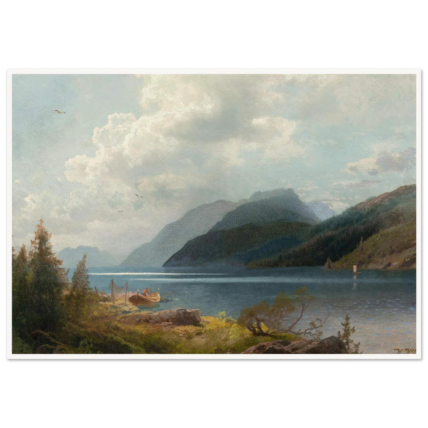 Mountain Lake, Sagne Fjord, Norway Art Print | Hermann Ottomar Herzog-Quipham Collections