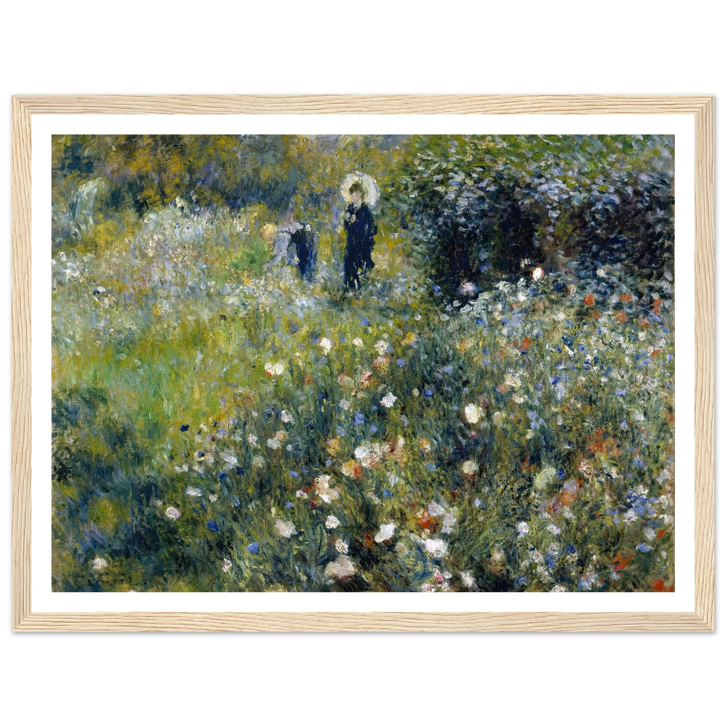 Woman with a Parasol in a Garden (1875) Art Print | Pierre Auguste Renoir-Quipham Collections