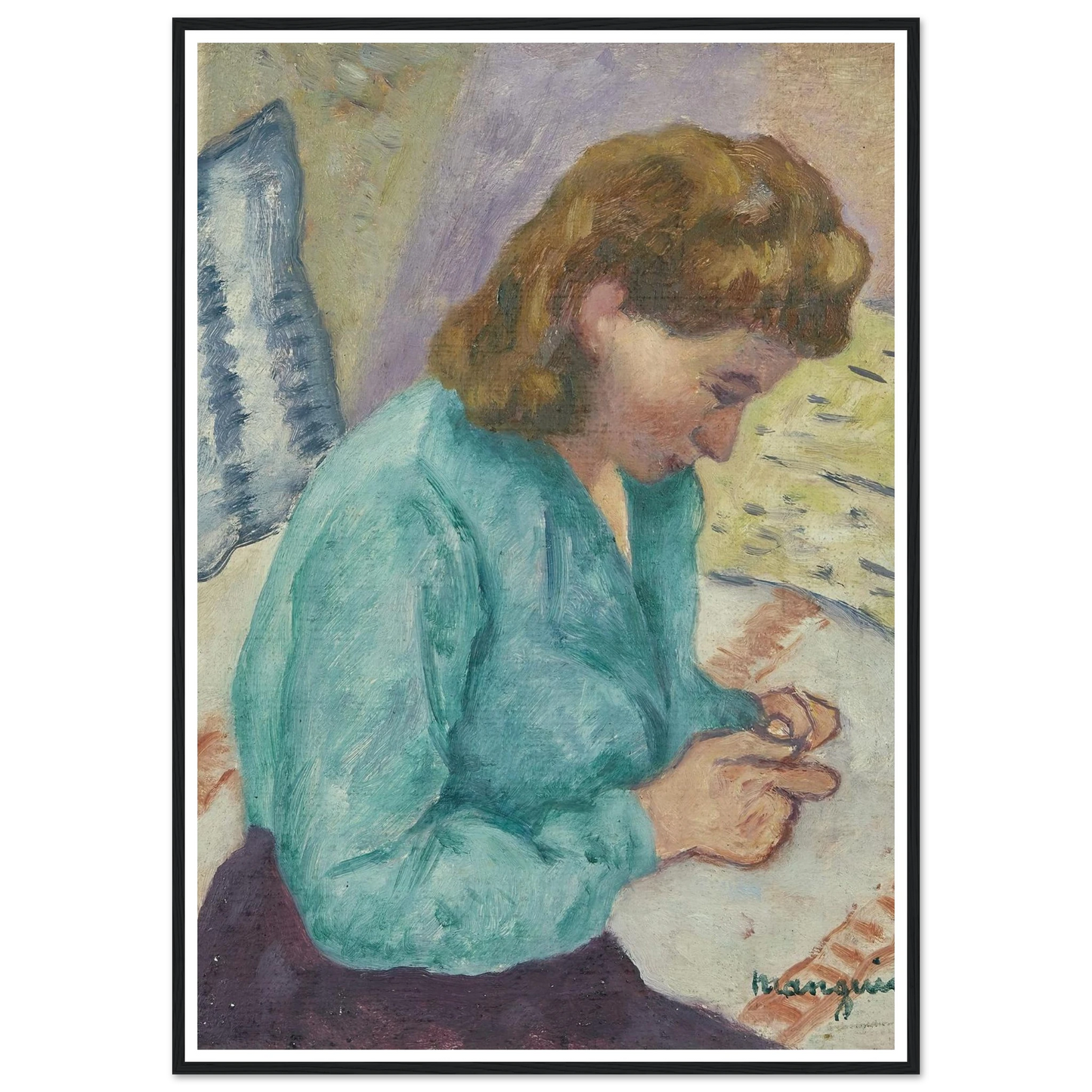 Geneviève Sauty de profil (1946) Art Print | Henri Manguin-Quipham Collections
