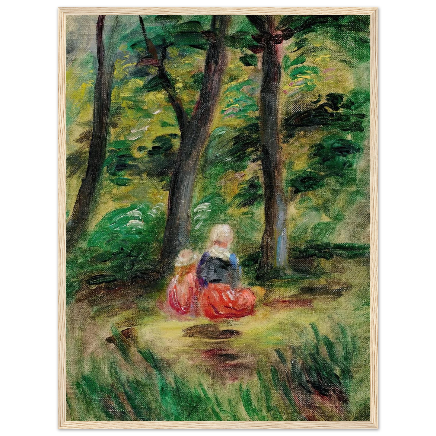 Femme Et Enfant Dans Un Paysage Art Print | Pierre Auguste Renoir-Quipham Collections
