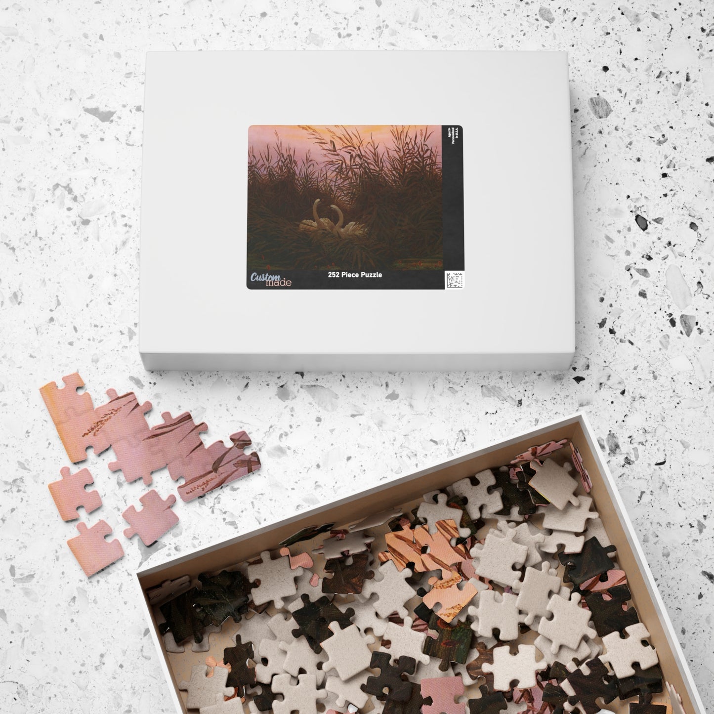 Schwane im Schilf beim ersten Morgenrot Puzzle | Caspar David Friedrich-Quipham Collections