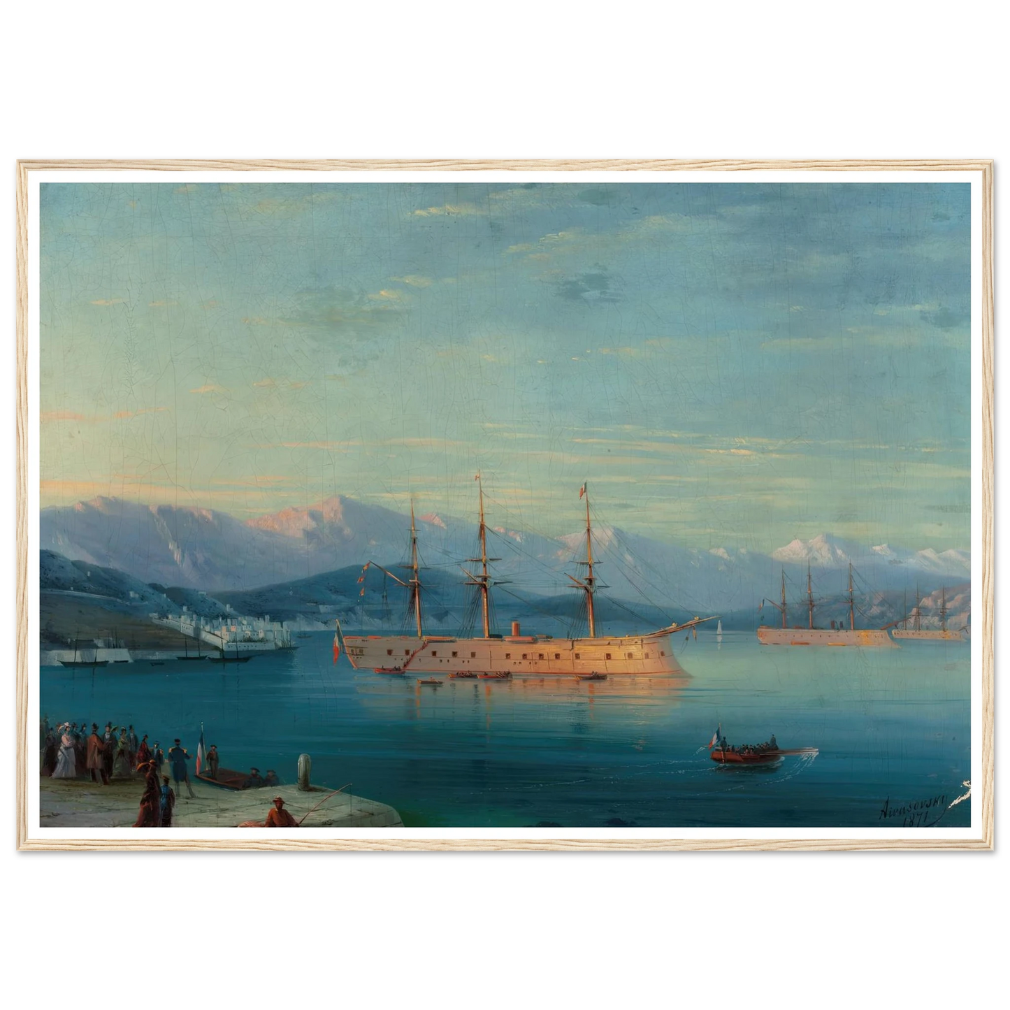 French Ships Departing the Black Sea (1871) Art Print | Ivan Konstantinovich Aivazovsky-Quipham Collections