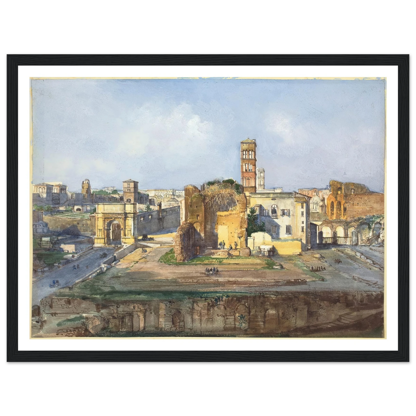 The Arch of Titus and the Temple of Venus and Rome near the Roman Forum Art Print | Ippolito Caffi-Quipham Collections