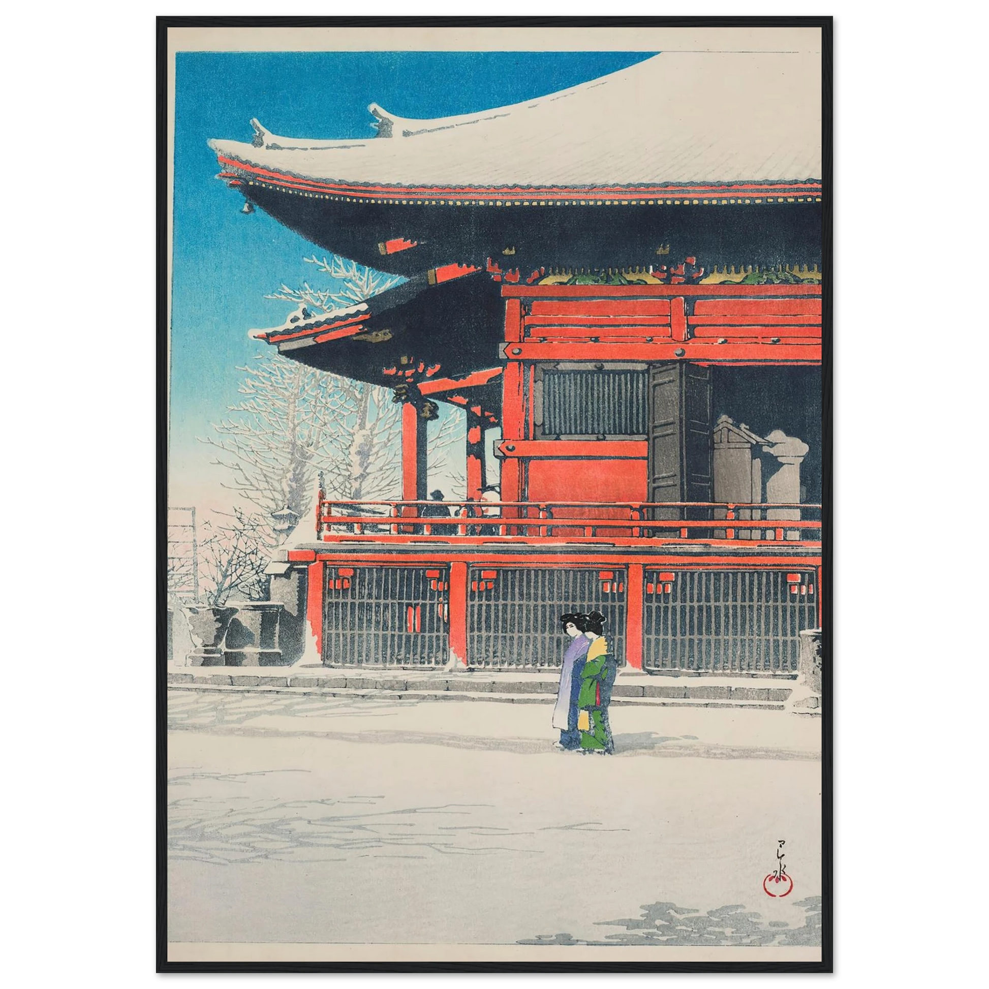 Asakusa kannon no yukibare (Clear weather after snow at Asakusa Kannon Temple) (1926) Art Print | Kawase Hasui-Quipham Collections