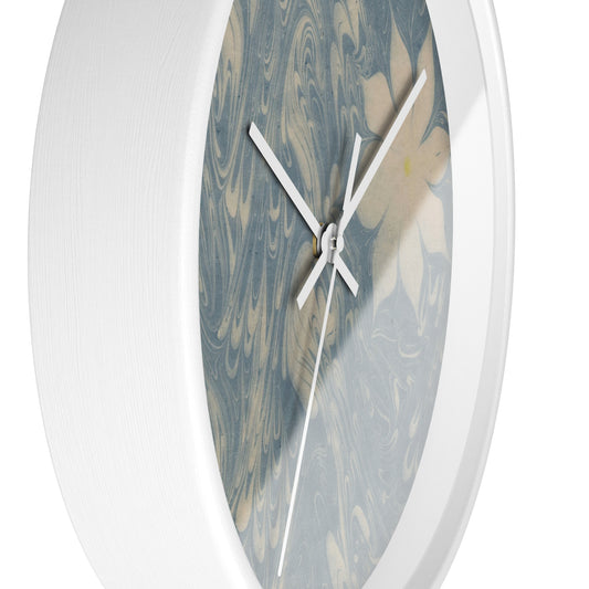 Marmorpapier (mit zwei großen Blüten) Wall Clock | Anker Kyster-Quipham Collections