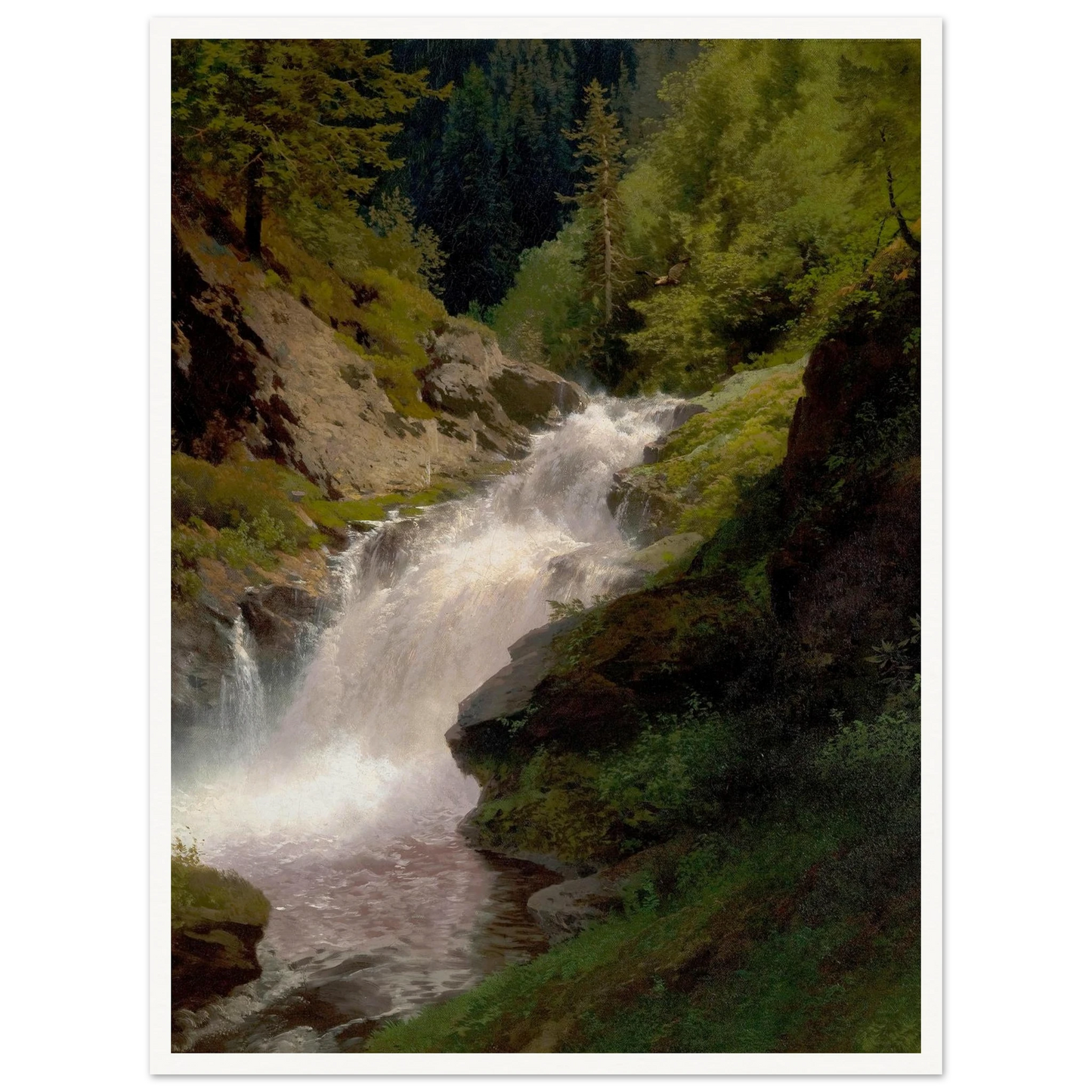 Winona Falls (1877) Art Print | Hermann Ottomar Herzog-Quipham Collections