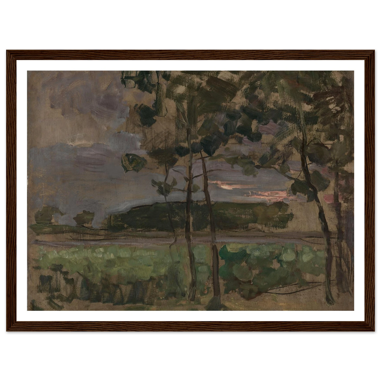 Field with Young Trees in the Foreground (c. 1907) Art Print | Piet Mondrian-Quipham Collections