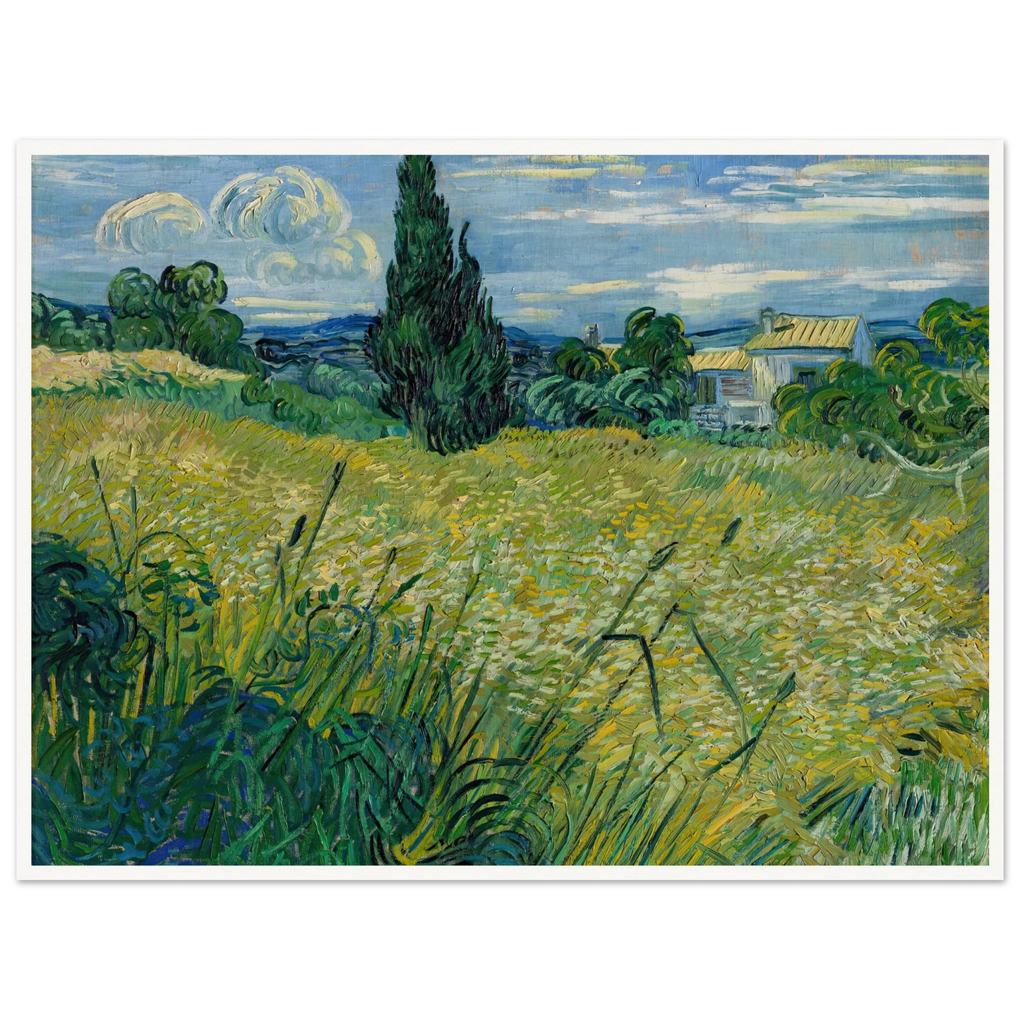 Green Wheat Field with Cypress (1889) Art Print | Vincent van Gogh-Quipham Collections